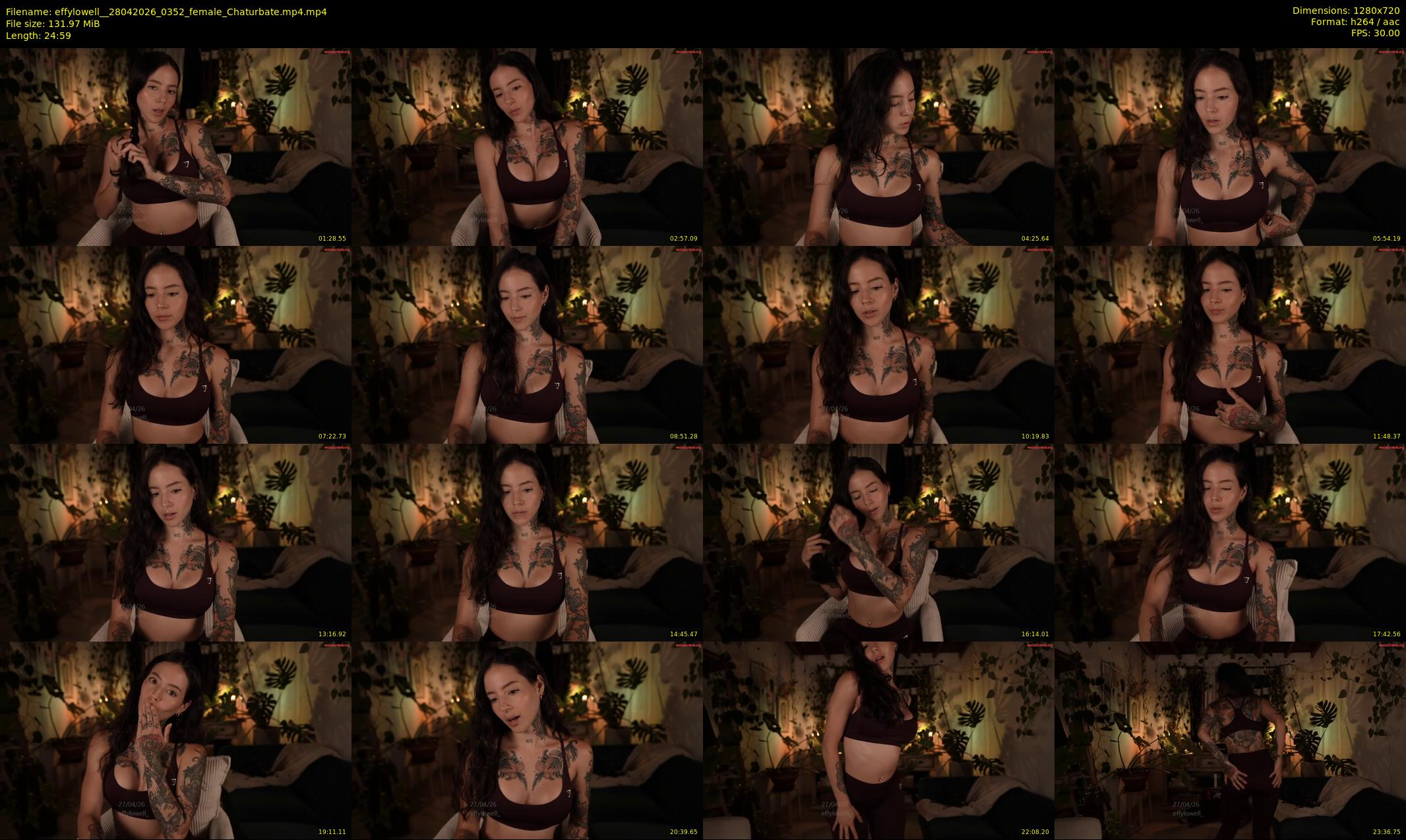 effylowell_ — 25 minute Chaturbate female cam show recording, 720p, Apr 28, 2026