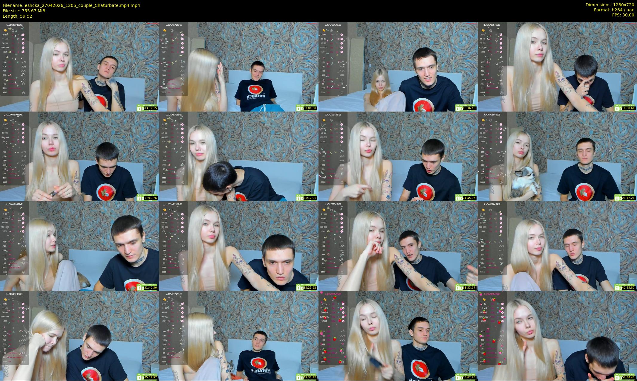 eshcka — 60 minute Chaturbate couple cam show recording, 720p, Apr 27, 2026