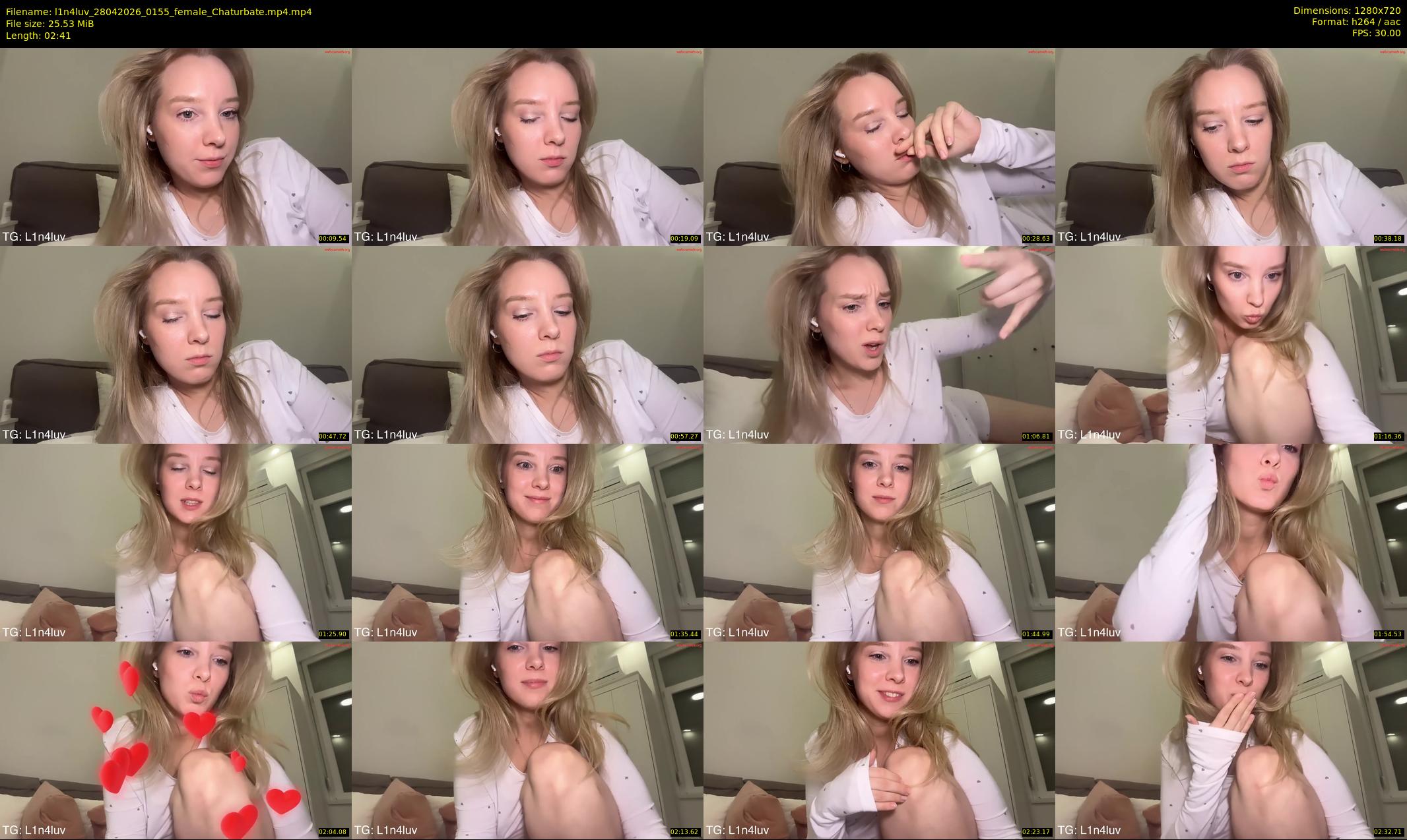 l1n4luv — 3 minute Chaturbate female cam show recording, 720p, Apr 28, 2026
