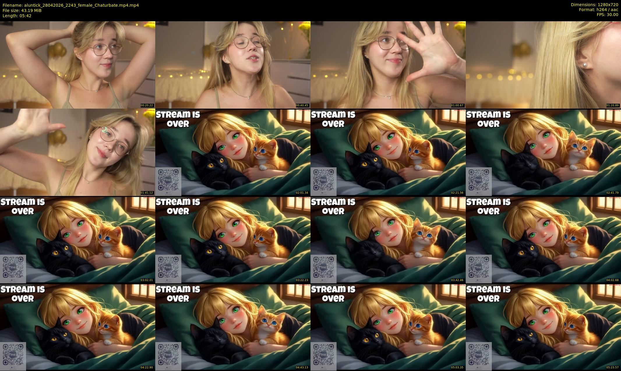 aluntick — 6 minute Chaturbate female cam show recording, 720p, Apr 28, 2026