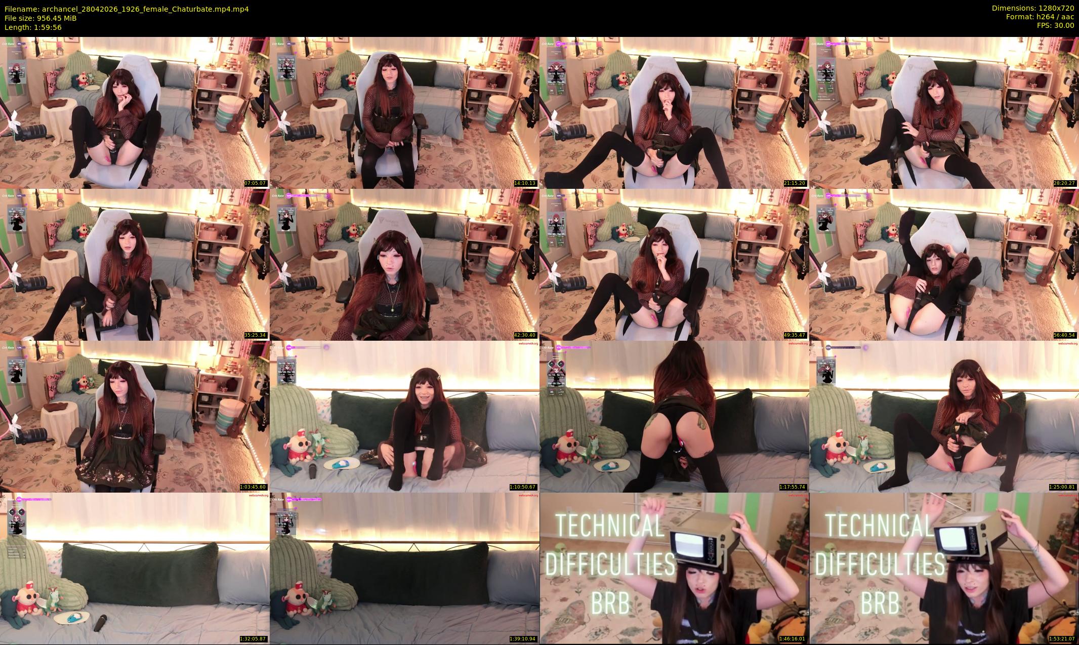 archancel — 120 minute Chaturbate female cam show recording, 720p, Apr 28, 2026