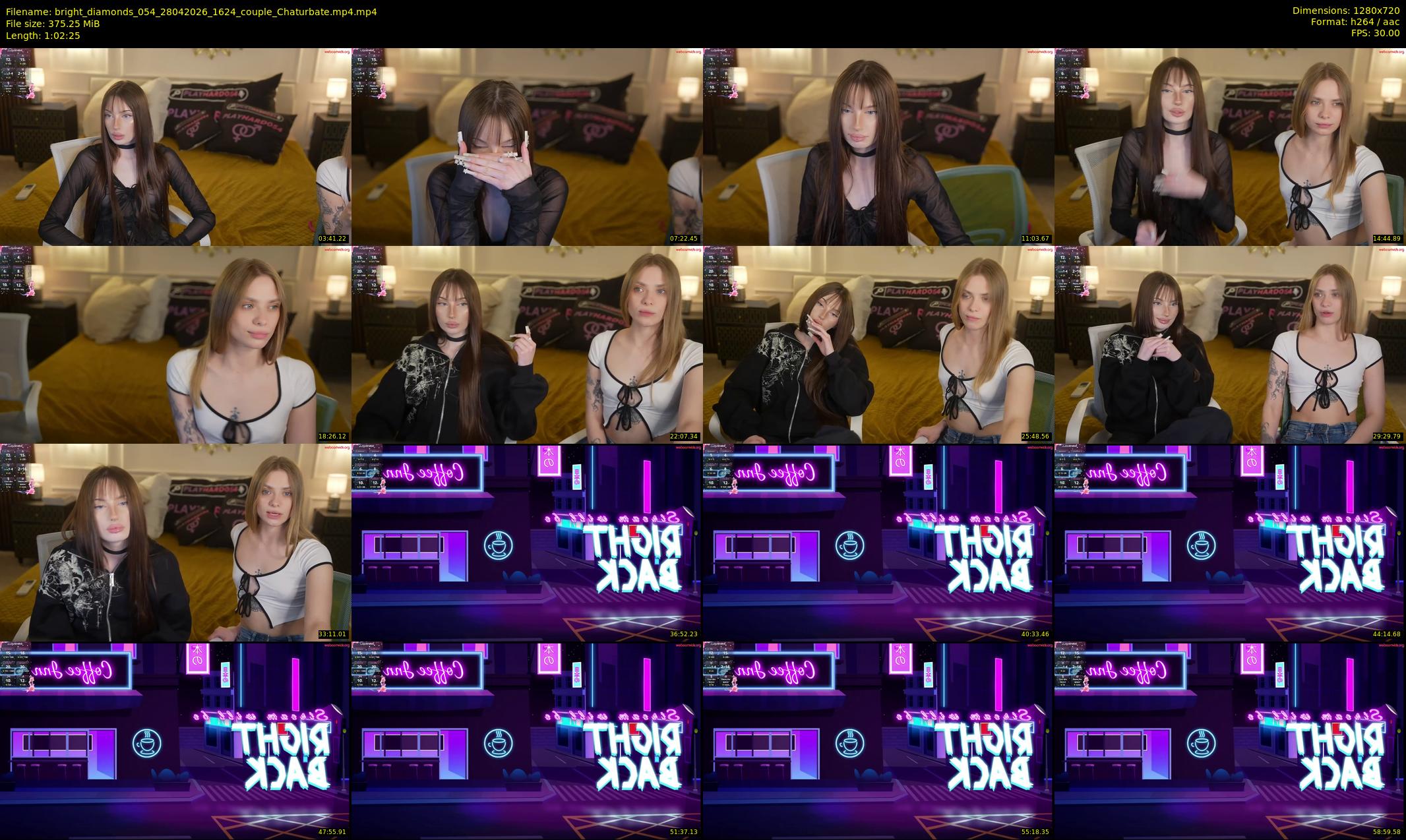 bright_diamonds_054 — 63 minute Chaturbate couple cam show recording, 720p, Apr 28, 2026
