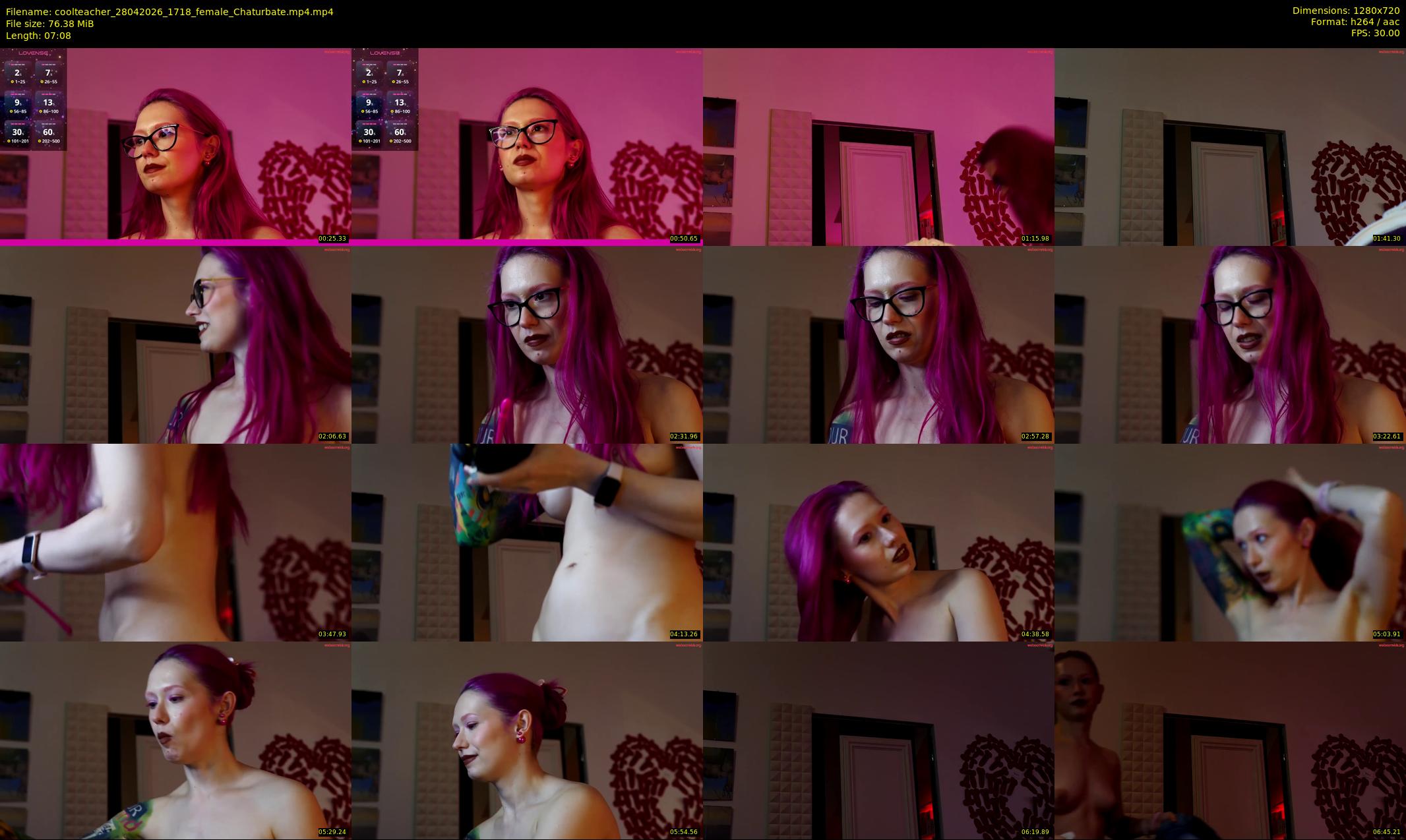 coolteacher — 8 minute Chaturbate female cam show recording, 720p, Apr 28, 2026