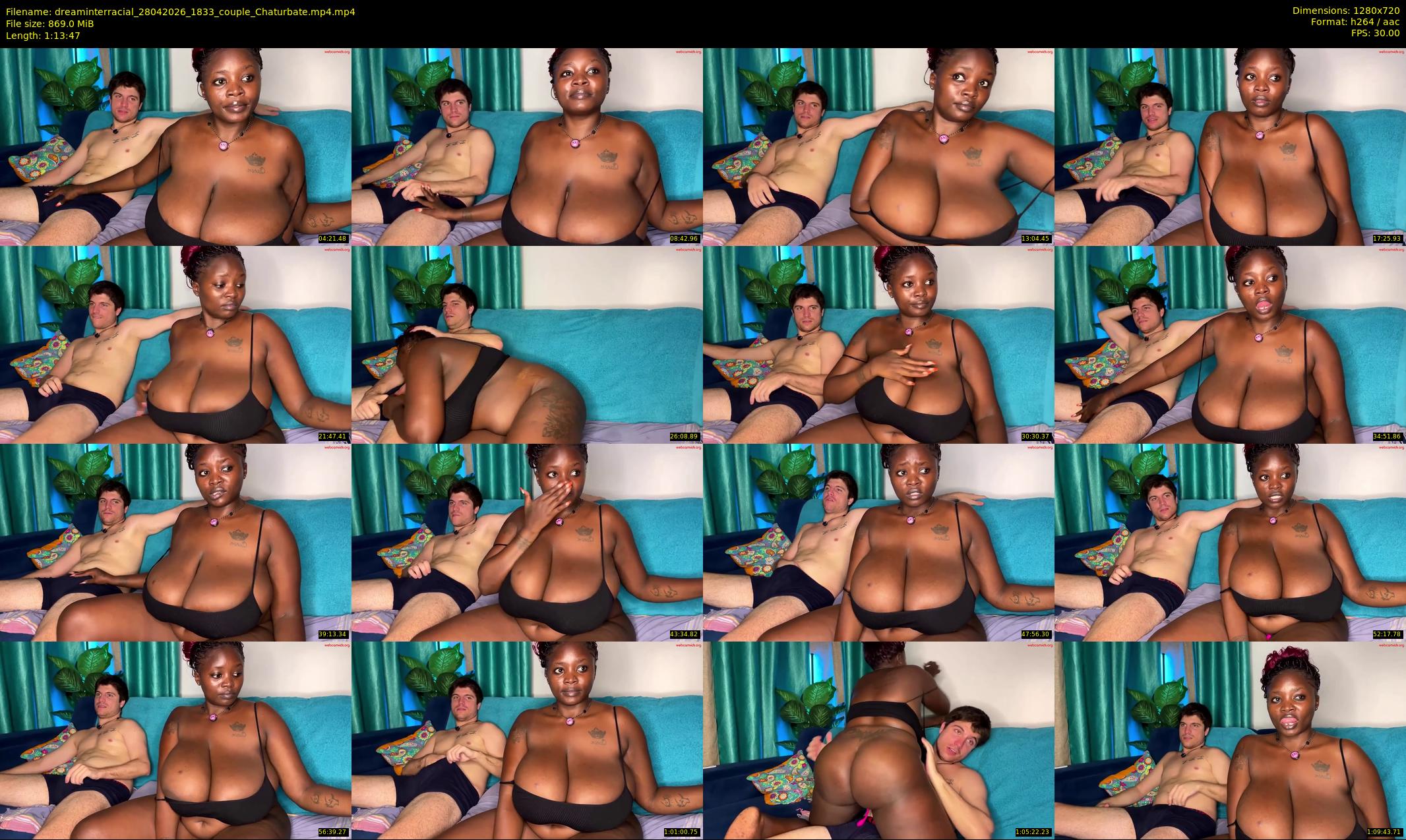 dreaminterracial — 74 minute Chaturbate couple cam show recording, 720p, Apr 28, 2026