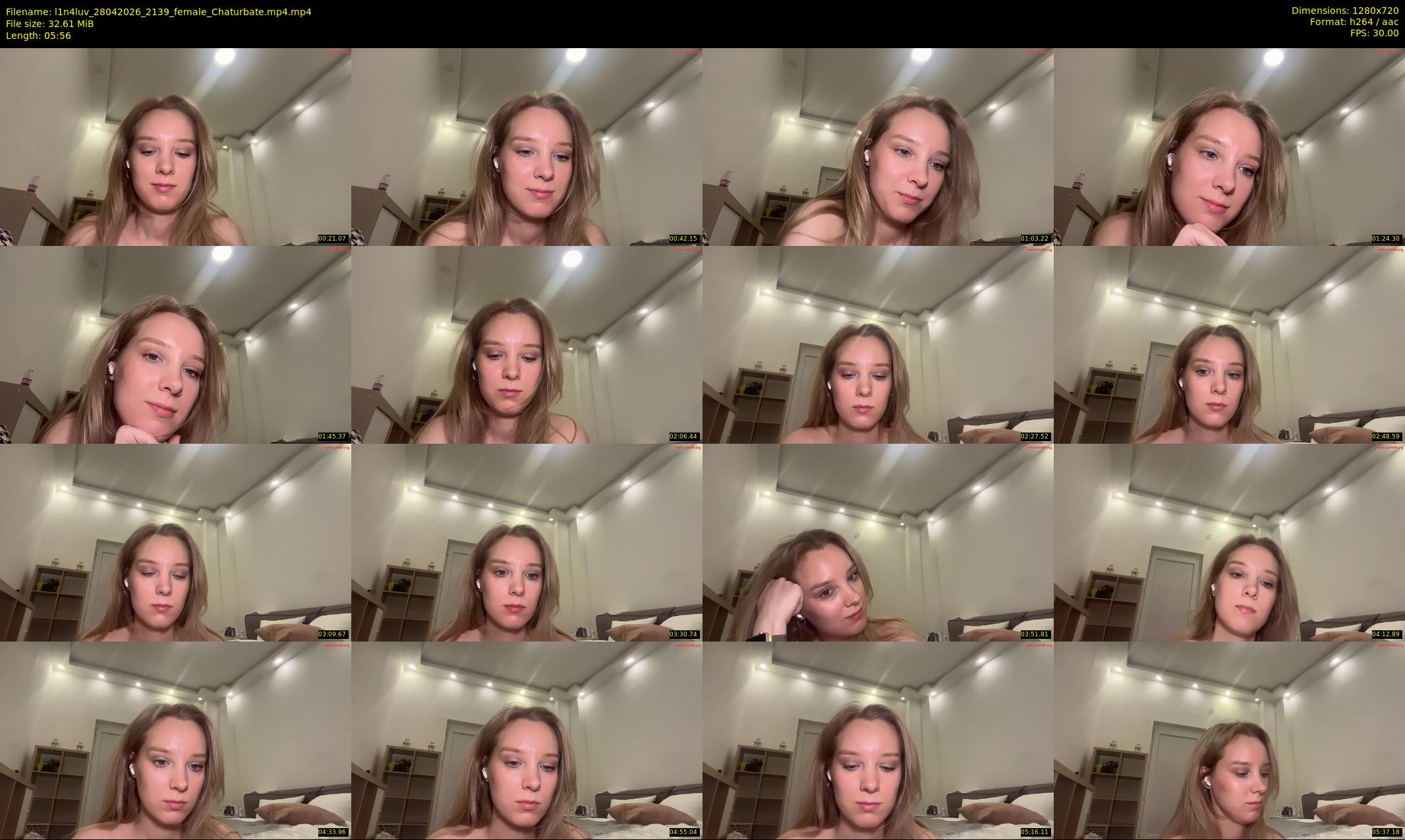 l1n4luv — 6 minute Chaturbate female cam show recording, 720p, Apr 28, 2026