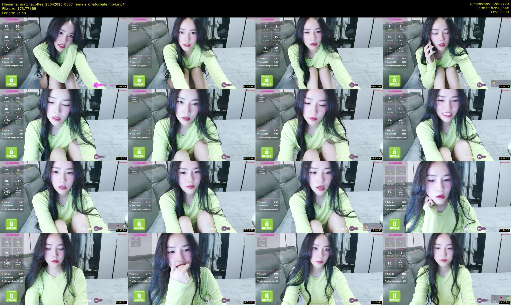 matchacoffee — 18 minute Chaturbate female cam show recording, 720p, Apr 28, 2026