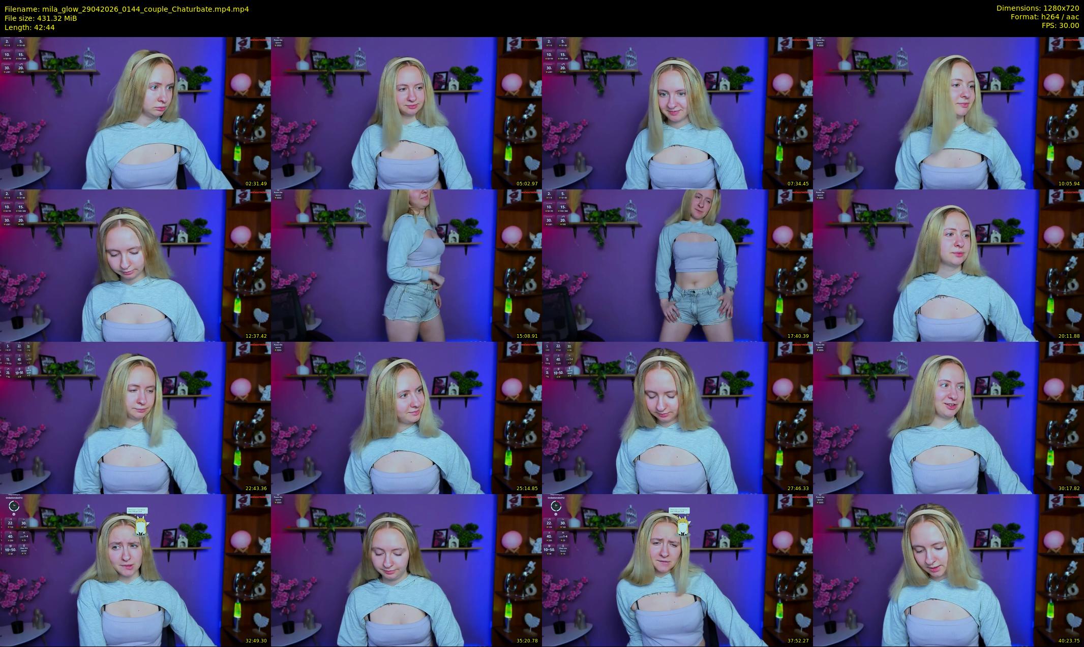 mila_glow — 43 minute Chaturbate female cam show recording, 720p, Apr 29, 2026