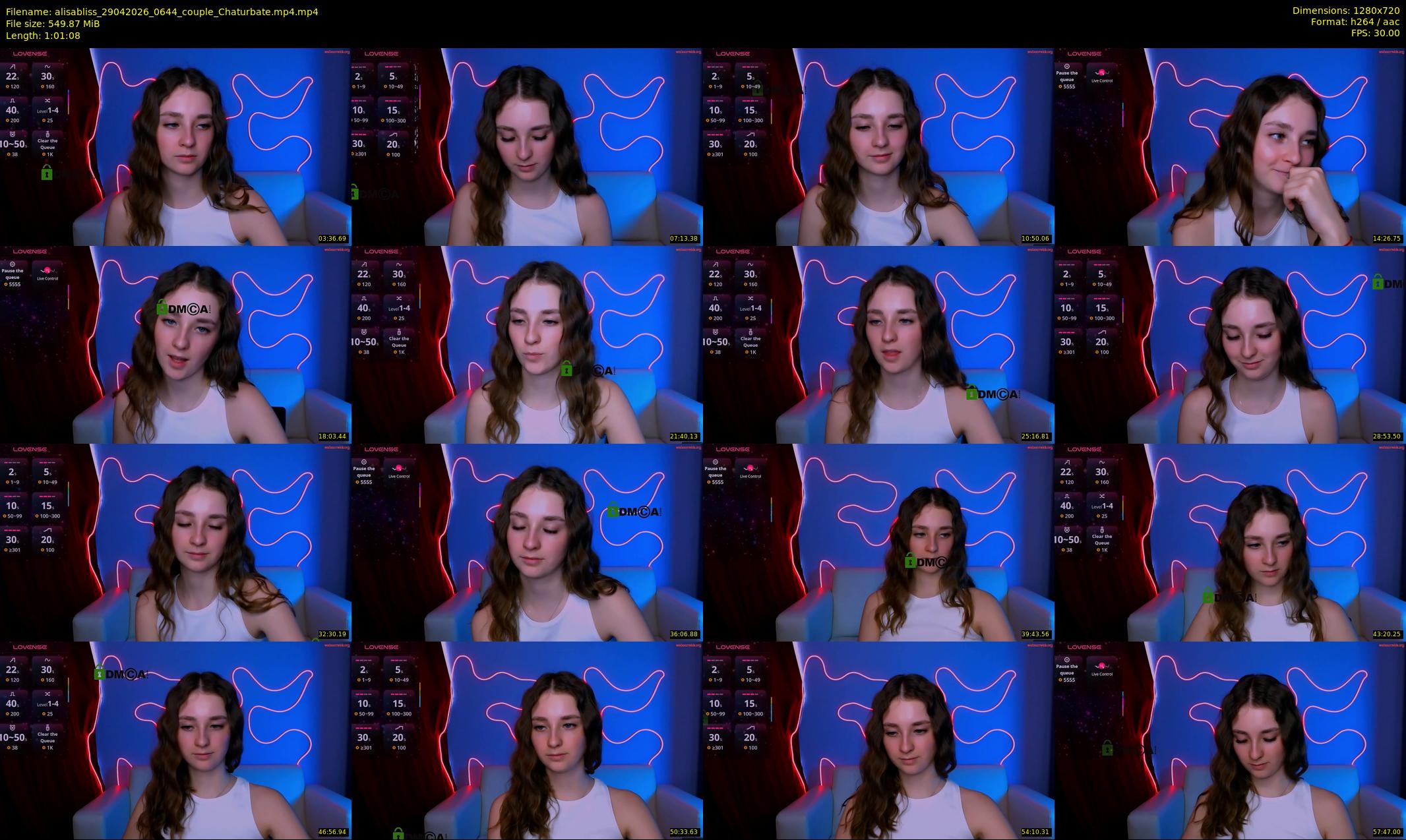 alisabliss — 62 minute Chaturbate female cam show recording, 720p, Apr 29, 2026