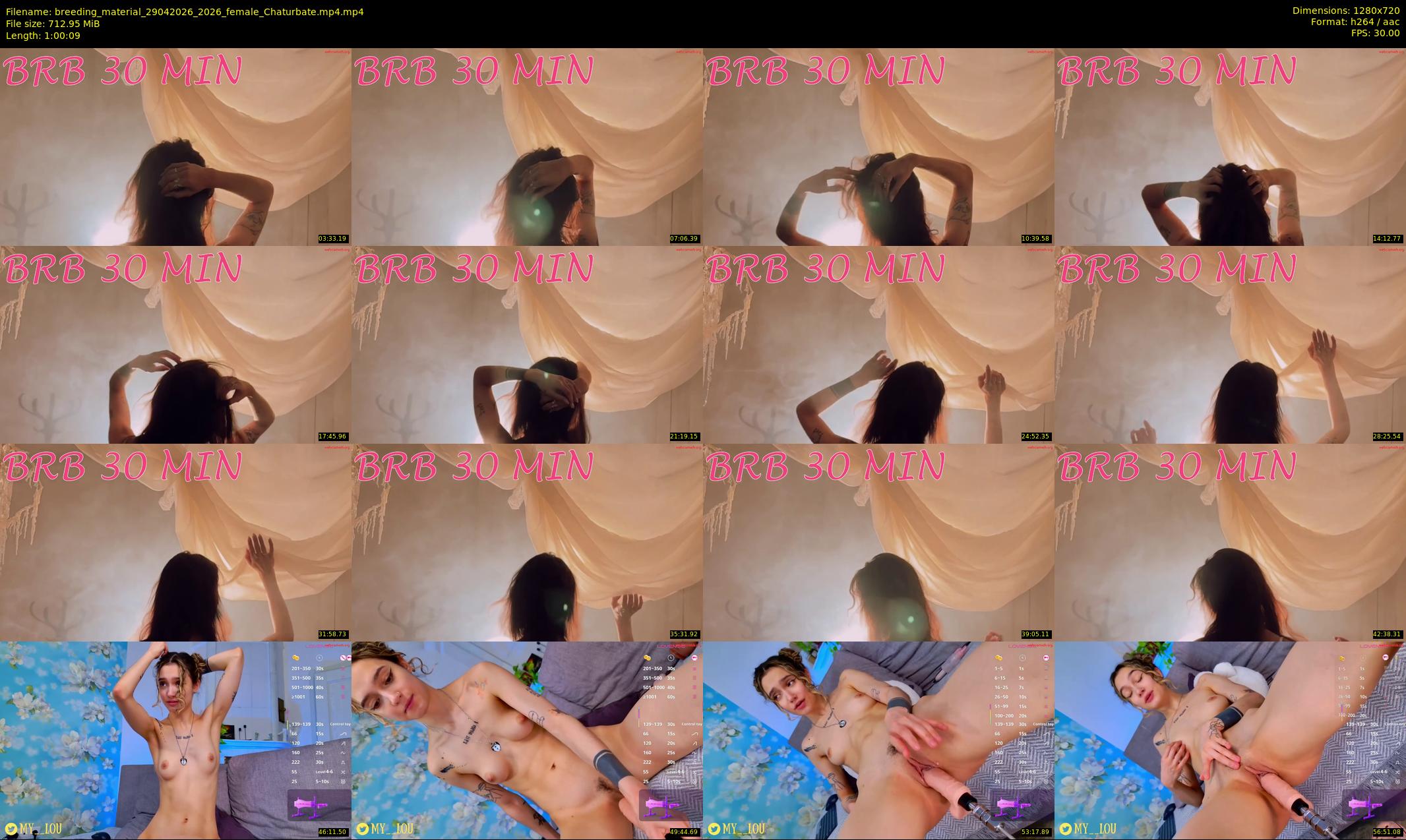 breeding_material — 61 minute Chaturbate female cam show recording, 720p, Apr 29, 2026