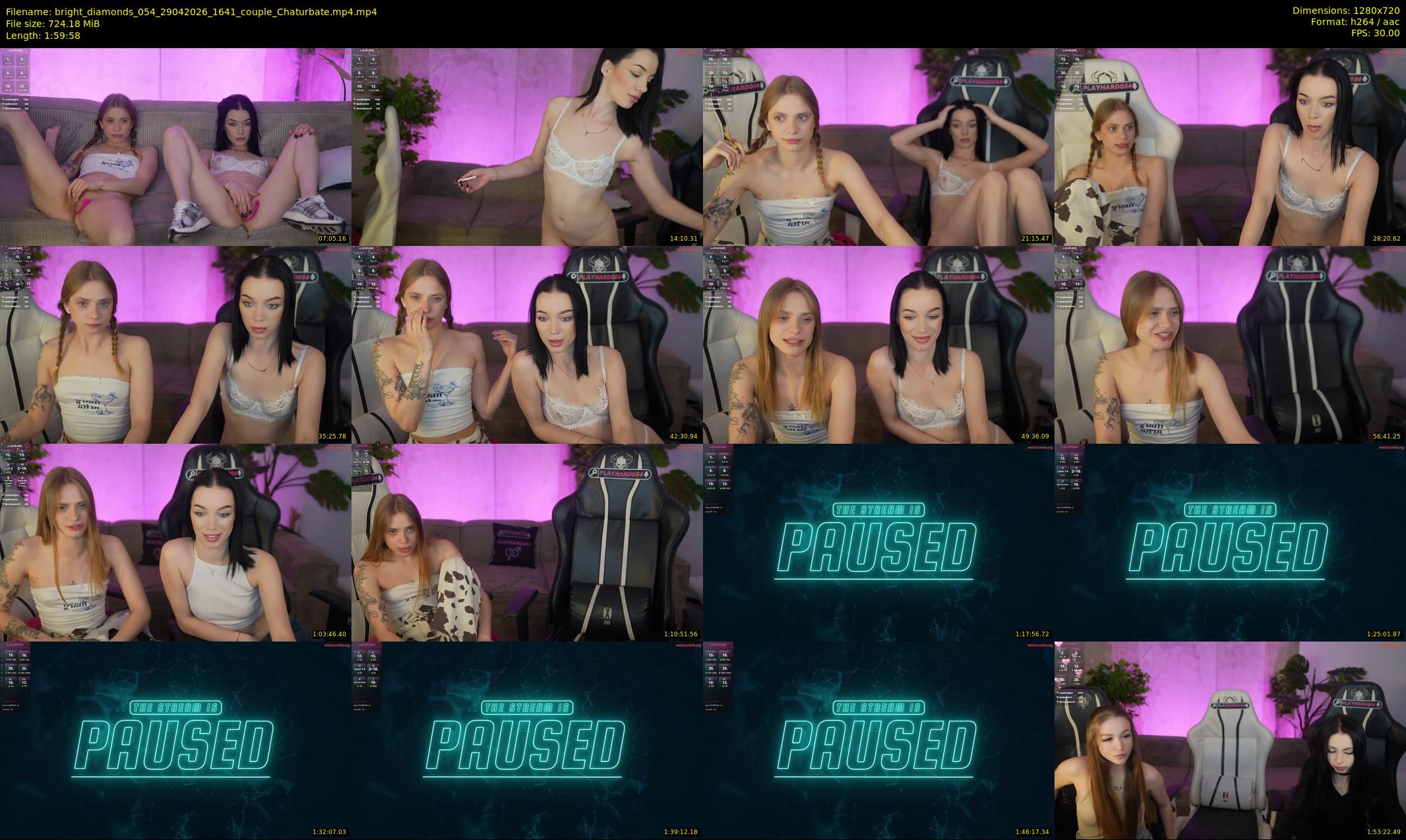 bright_diamonds_054 — 120 minute Chaturbate couple cam show recording, 720p, Apr 29, 2026