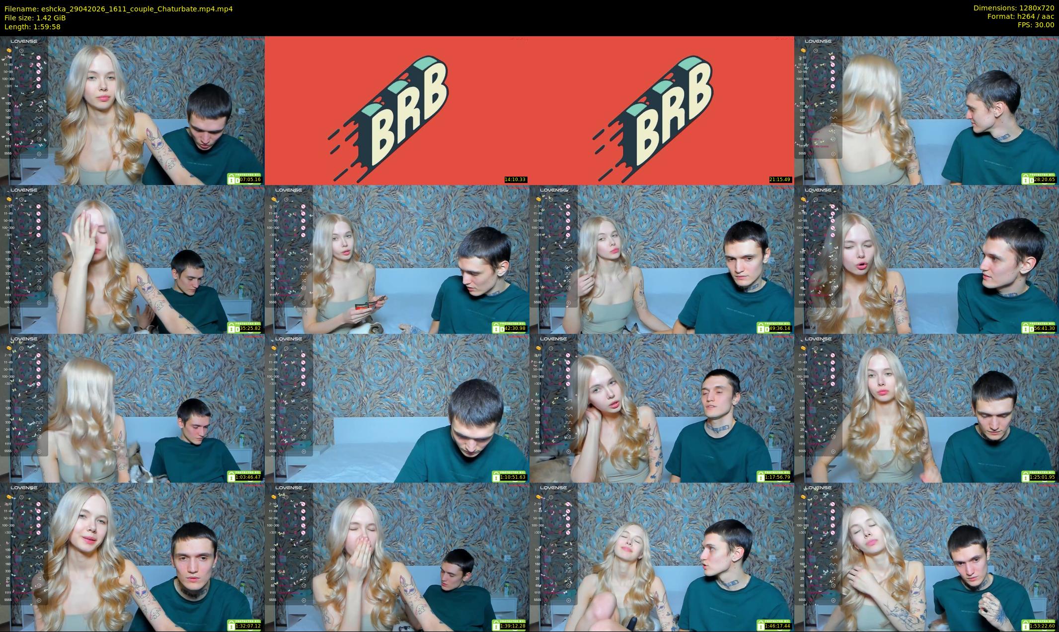 eshcka — 120 minute Chaturbate couple cam show recording, 720p, Apr 29, 2026