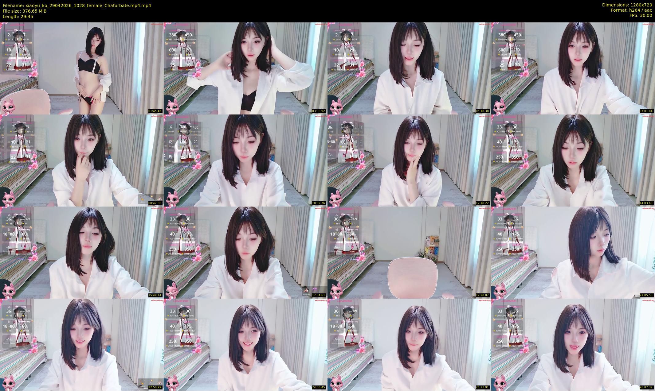 xiaoyu_ko — 30 minute Chaturbate female cam show recording, 720p, Apr 29, 2026