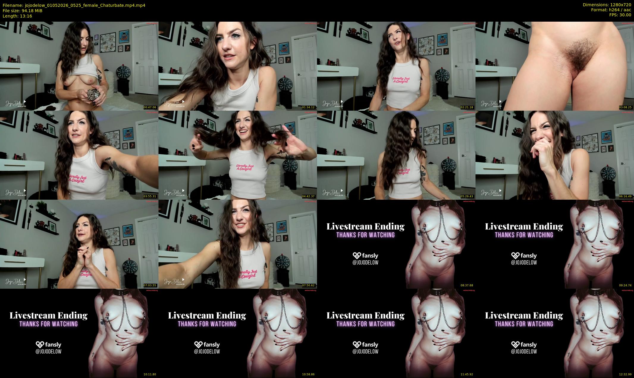 jojodelow — 14 minute Chaturbate female cam show recording, 720p, May 1, 2026