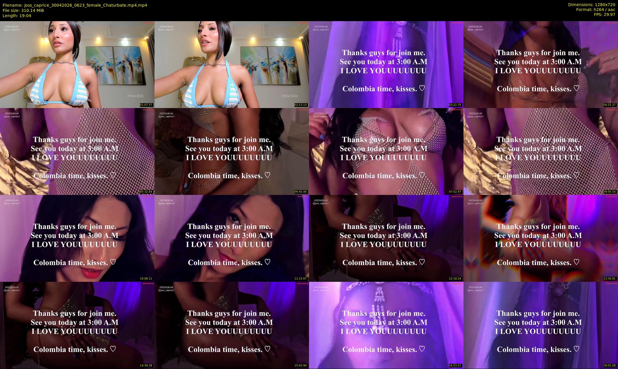 joss_caprice — 20 minute Chaturbate female cam show recording, 720p, Apr 30, 2026