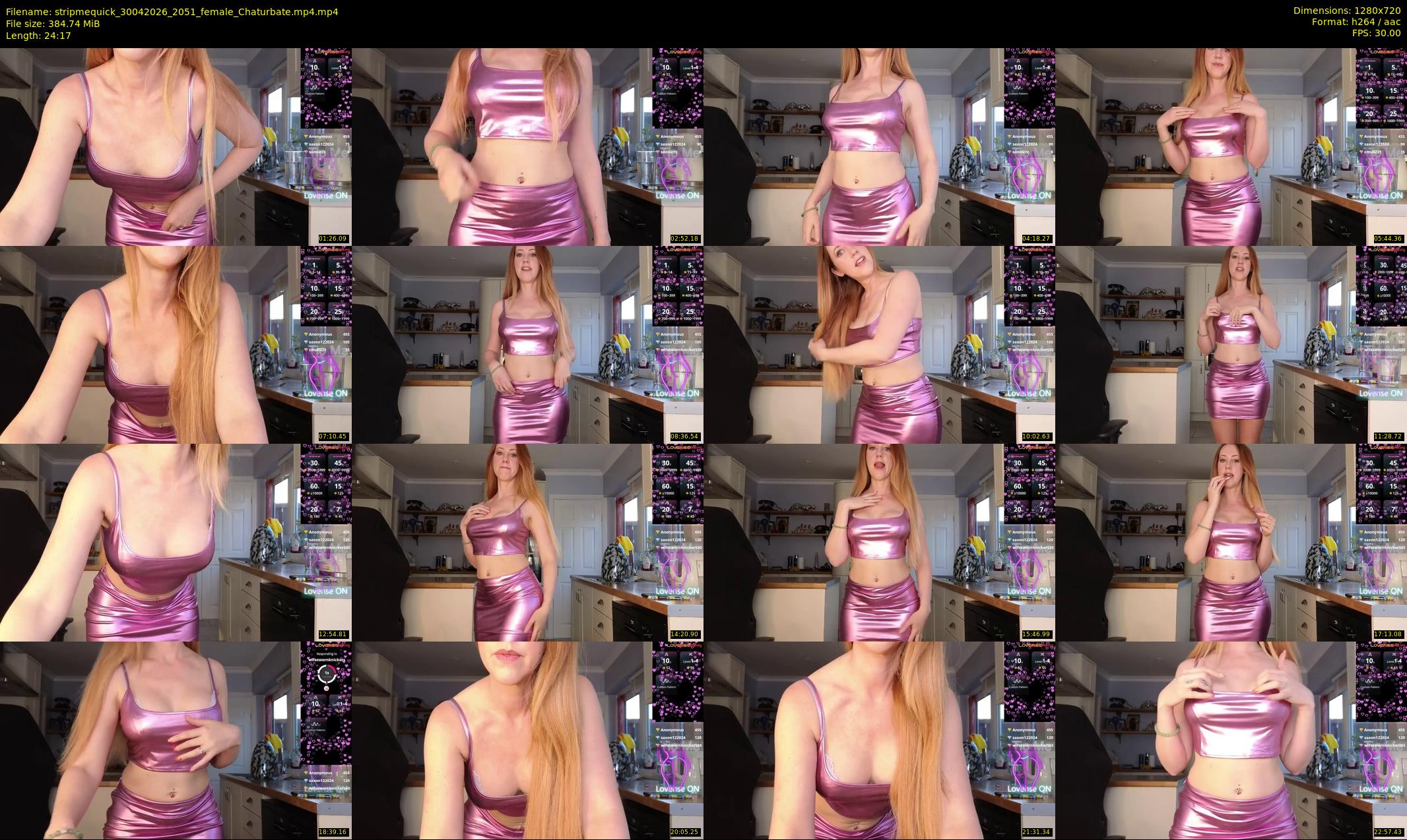 stripmequick — 25 minute Chaturbate female cam show recording, 720p, Apr 30, 2026