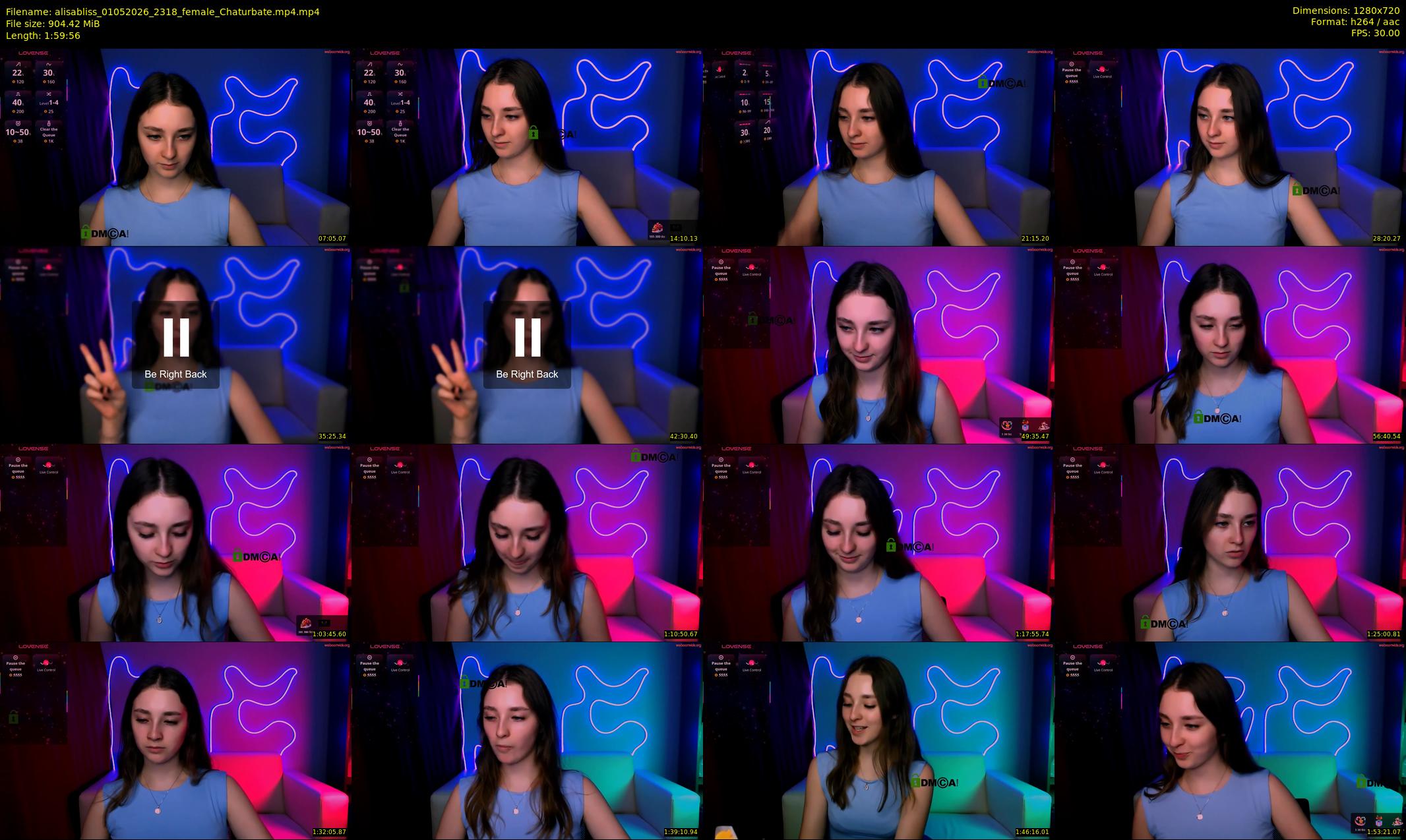 alisabliss — 120 minute Chaturbate female cam show recording, 720p, May 1, 2026