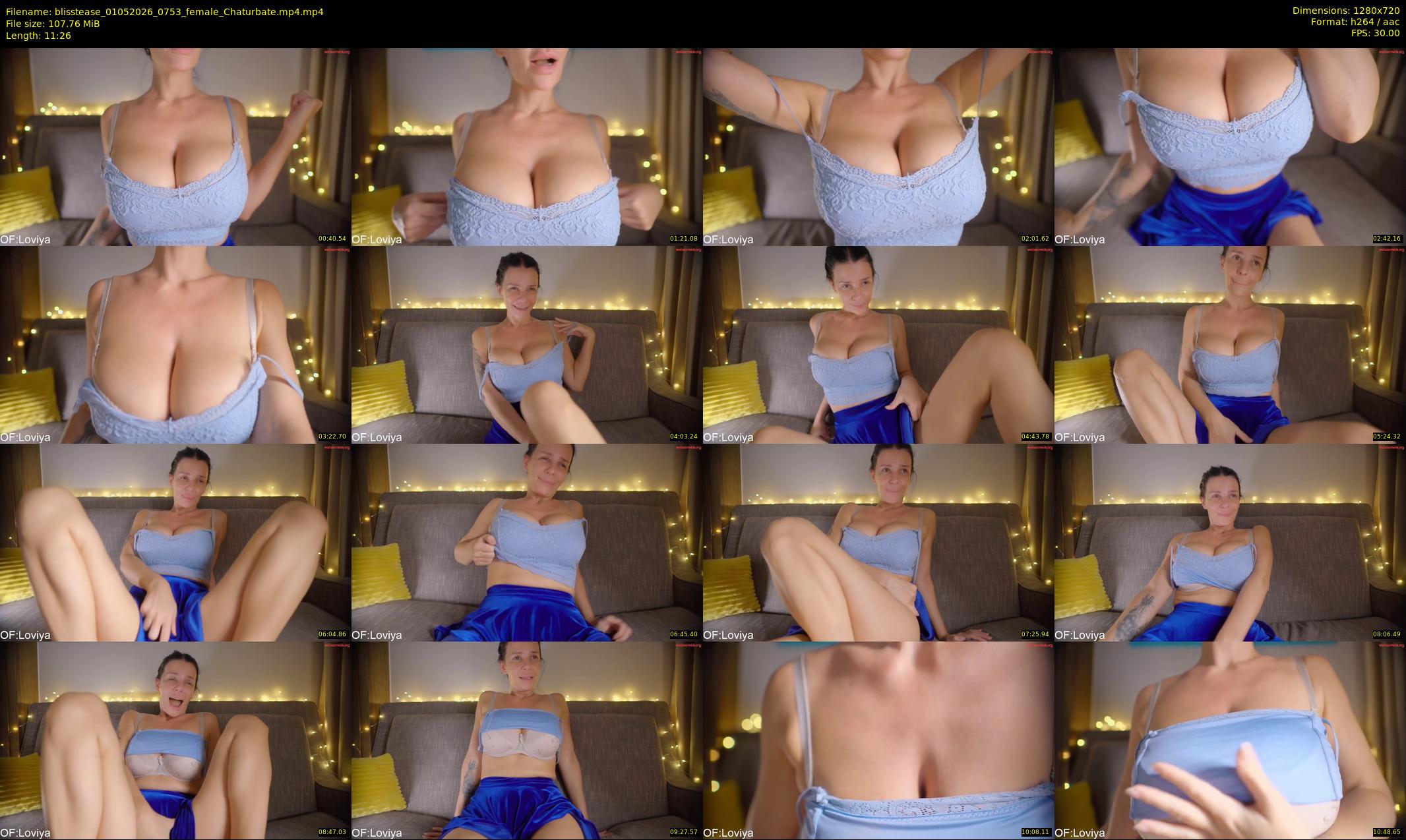 blisstease — 12 minute Chaturbate female cam show recording, 720p, May 1, 2026