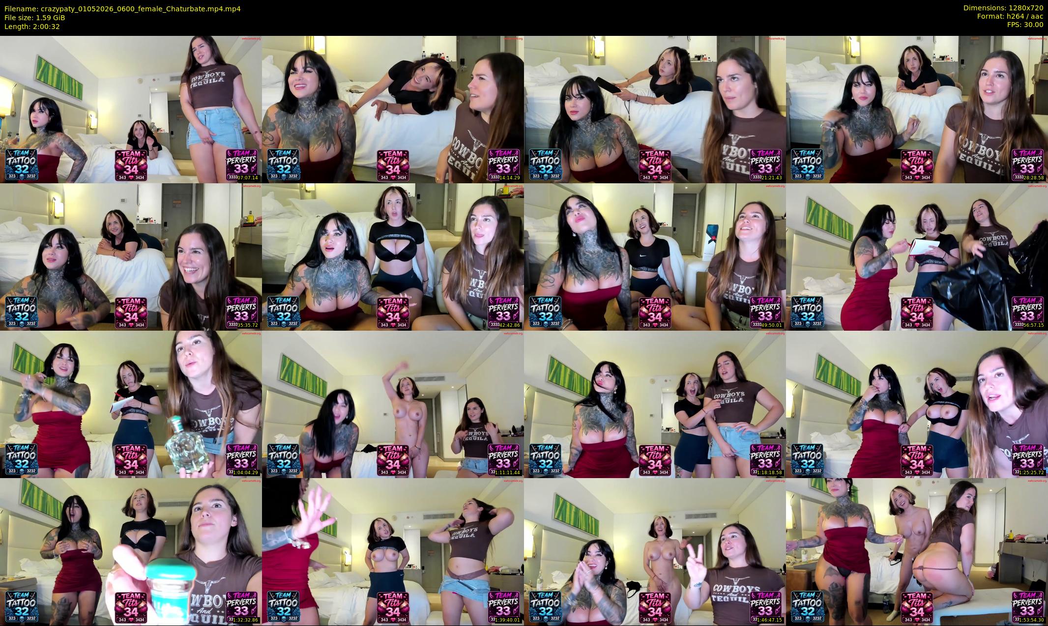 crazypaty — 121 minute Chaturbate female cam show recording, 720p, May 1, 2026