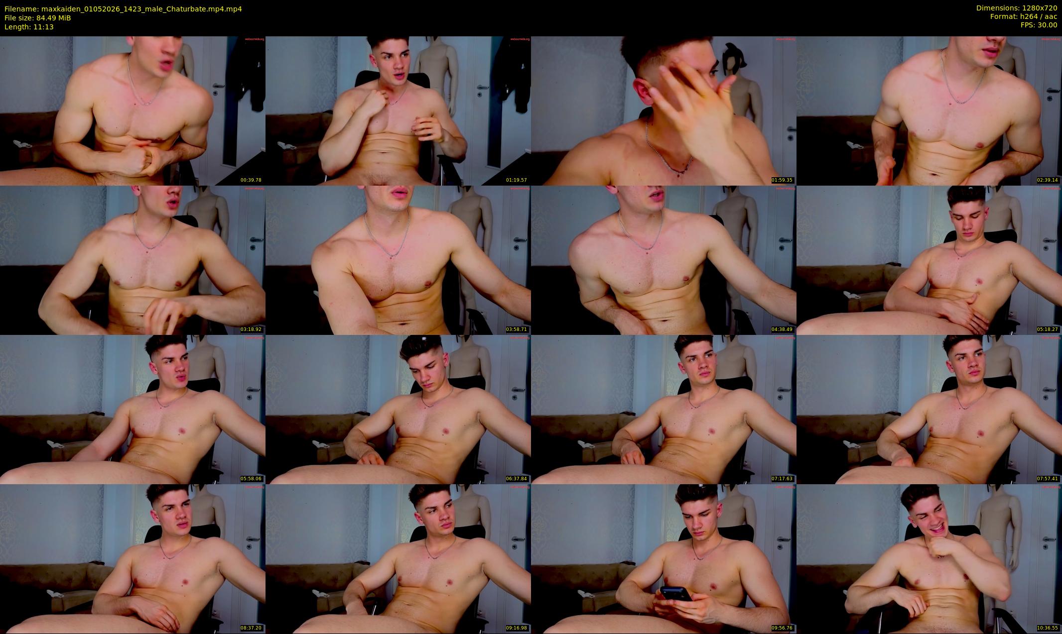maxkaiden — 12 minute Chaturbate male cam show recording, 720p, May 1, 2026