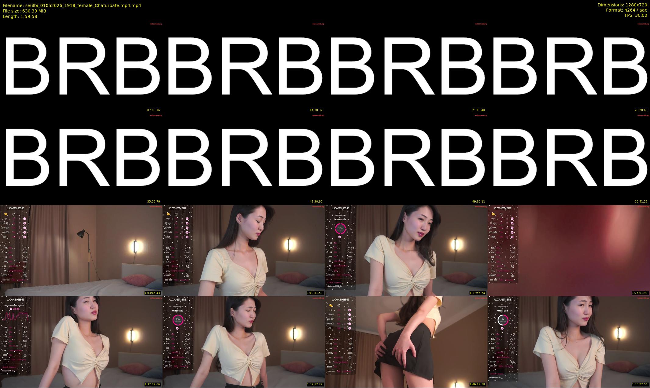 seulbi — 120 minute Chaturbate female cam show recording, 720p, May 1, 2026