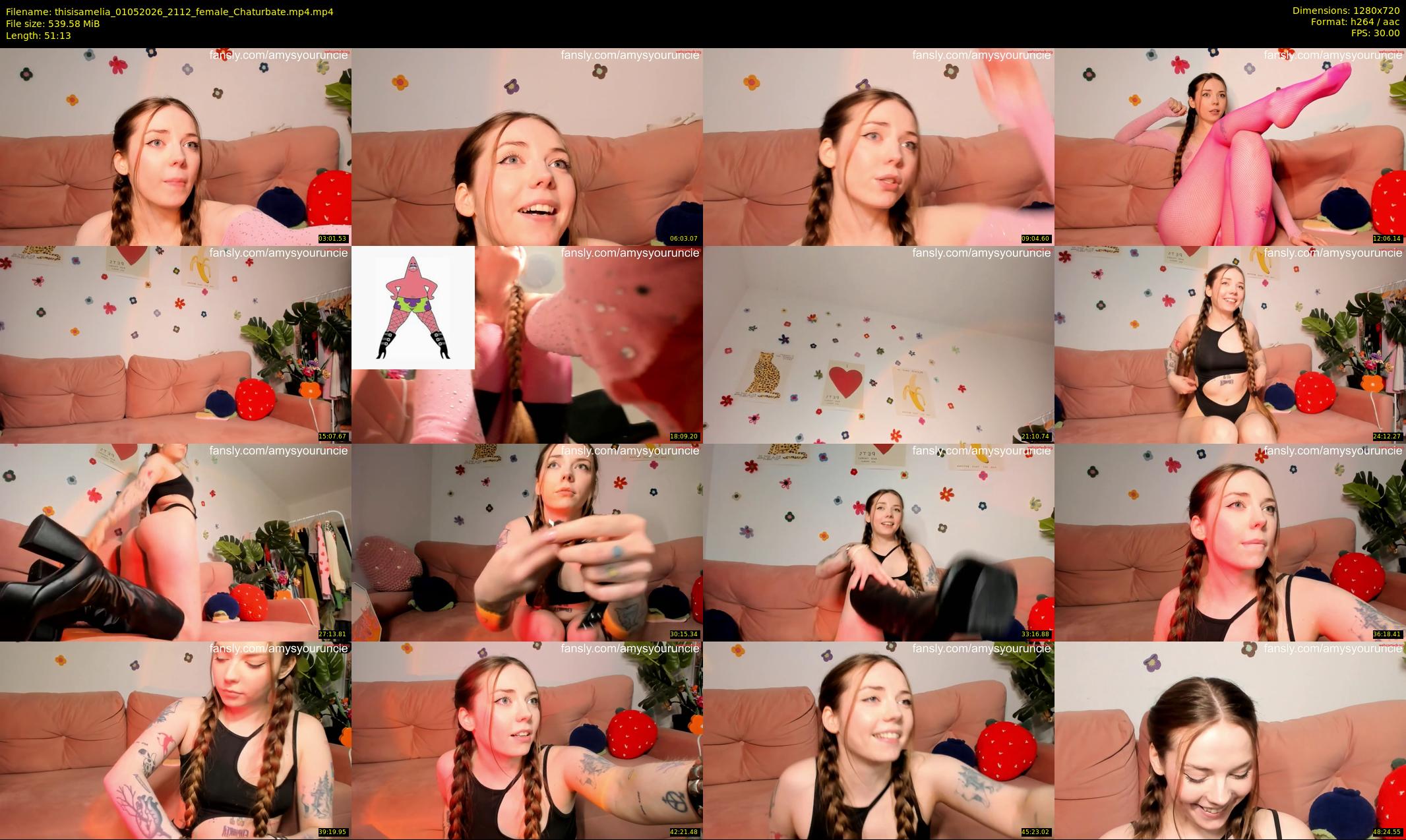 thisisamelia — 52 minute Chaturbate female cam show recording, 720p, May 1, 2026