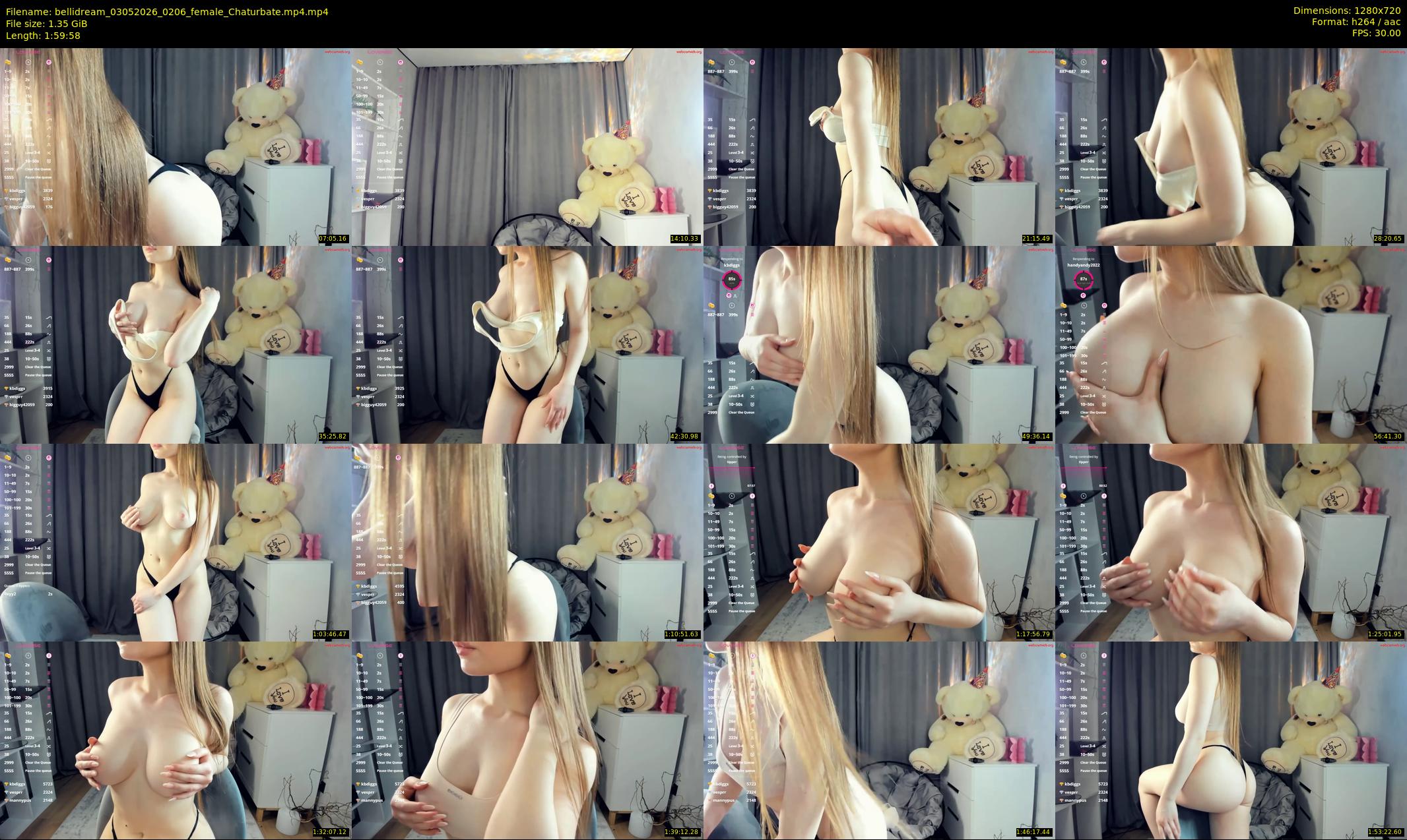 bellidream — 120 minute Chaturbate female cam show recording, 720p, May 3, 2026