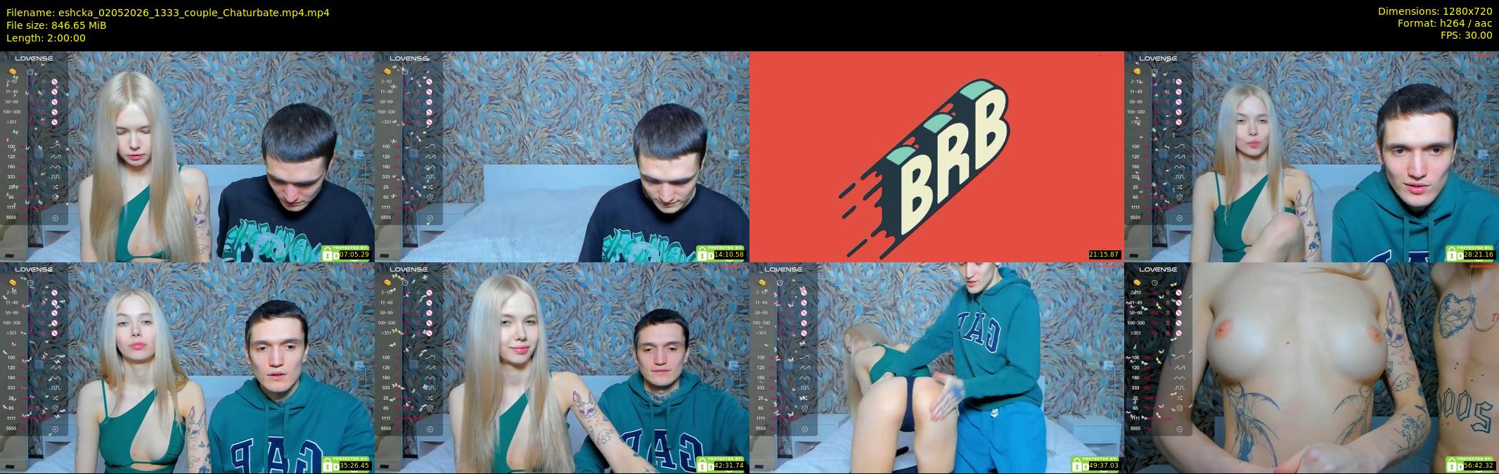 eshcka — 120 minute Chaturbate couple cam show recording, 720p, May 2, 2026