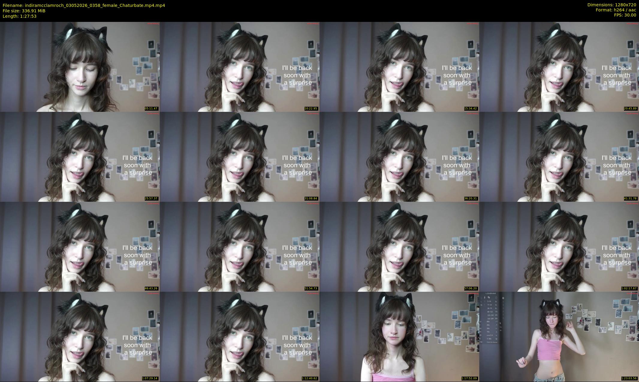 indiramcclamroch — 88 minute Chaturbate female cam show recording, 720p, May 3, 2026