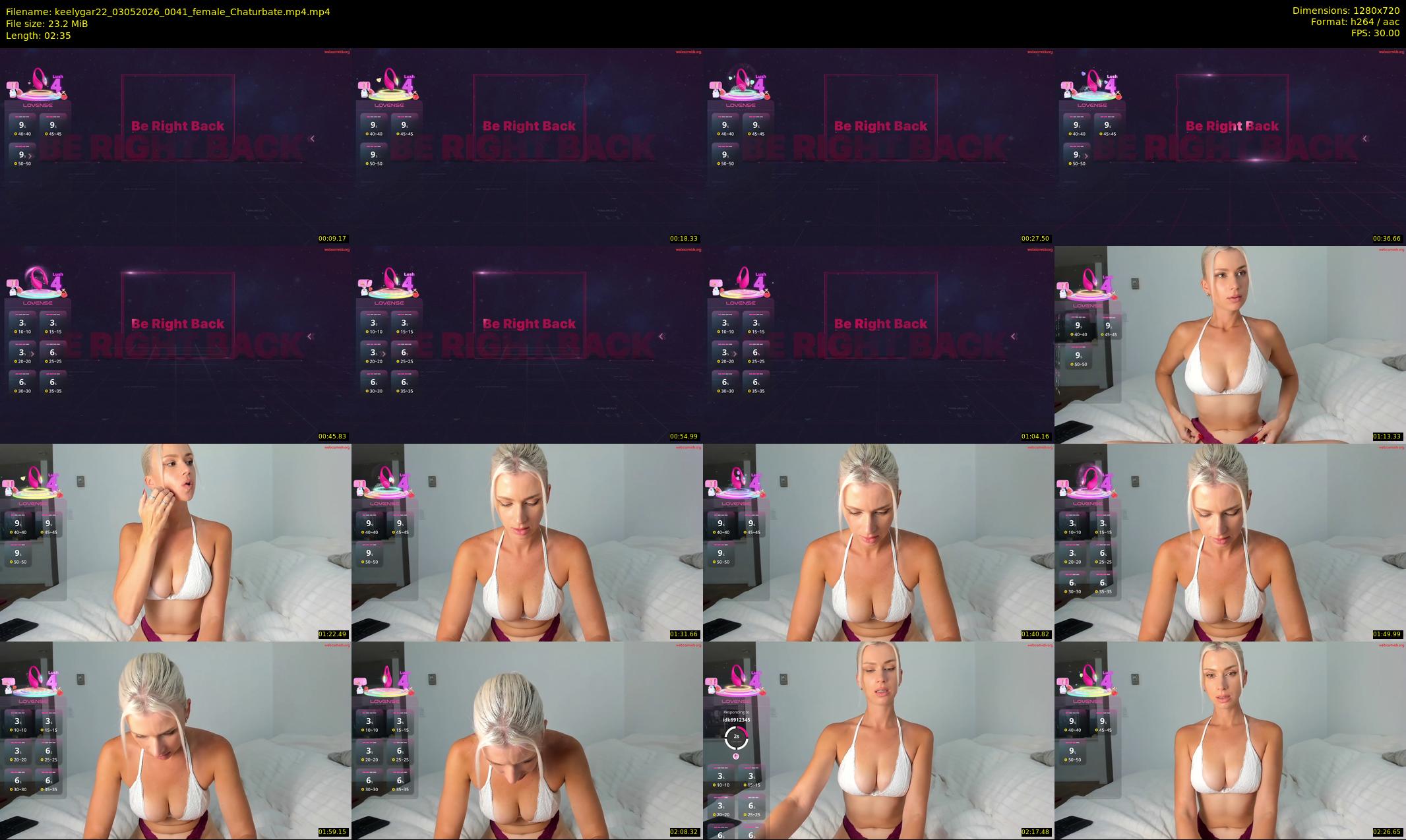 keelygar22 — 3 minute Chaturbate female cam show recording, 720p, May 3, 2026
