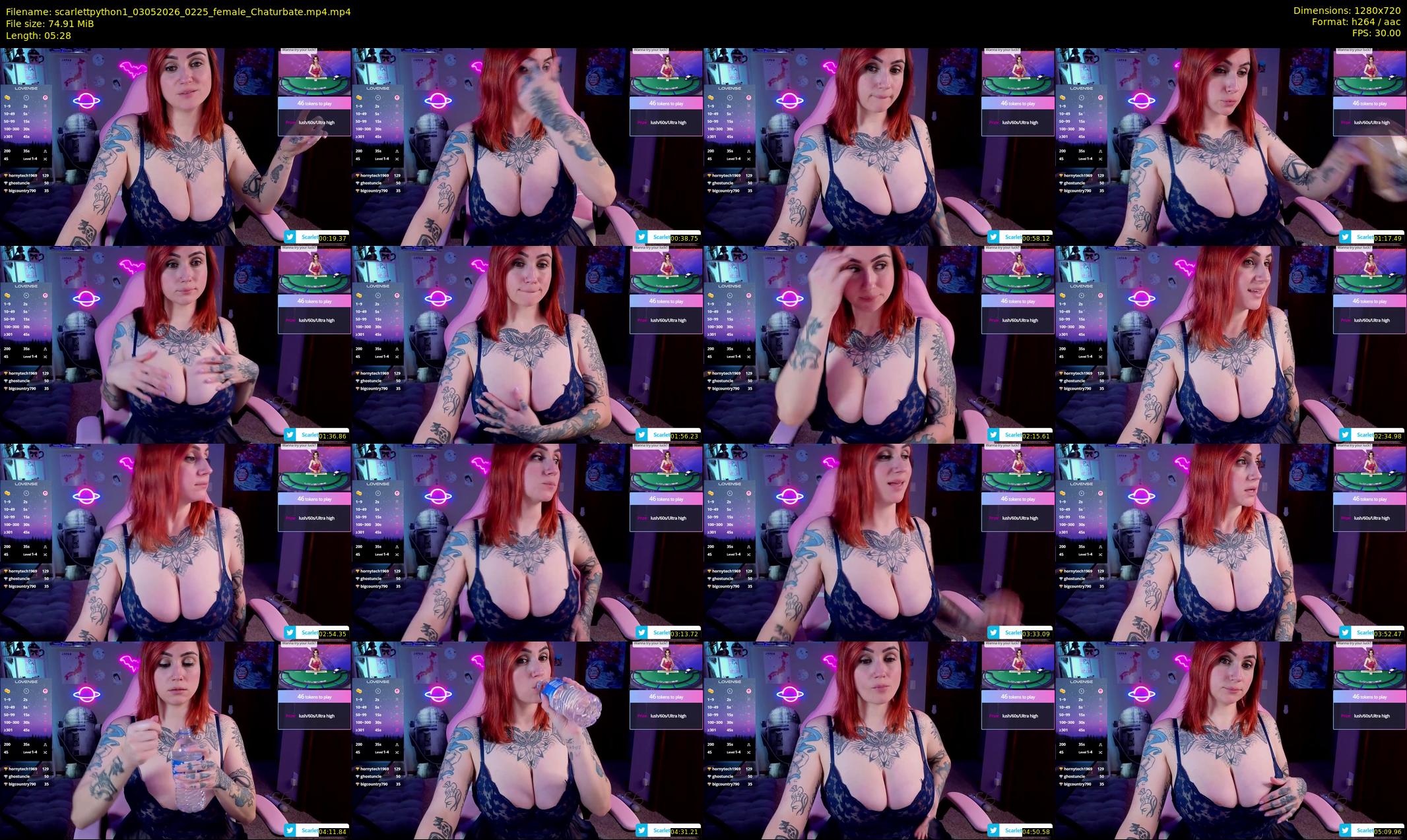 scarlettpython1 — 6 minute Chaturbate female cam show recording, 720p, May 3, 2026