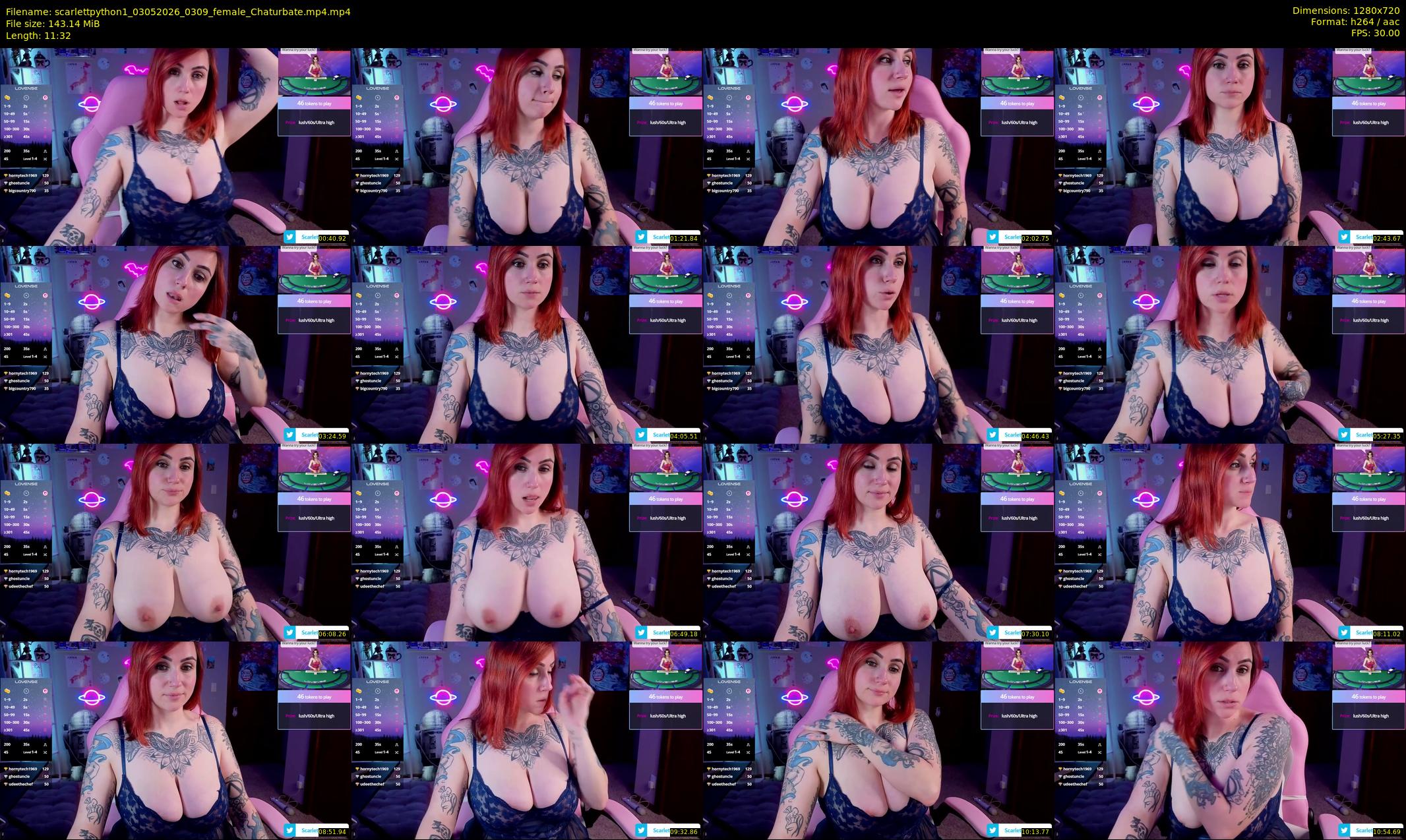 scarlettpython1 — 12 minute Chaturbate female cam show recording, 720p, May 3, 2026