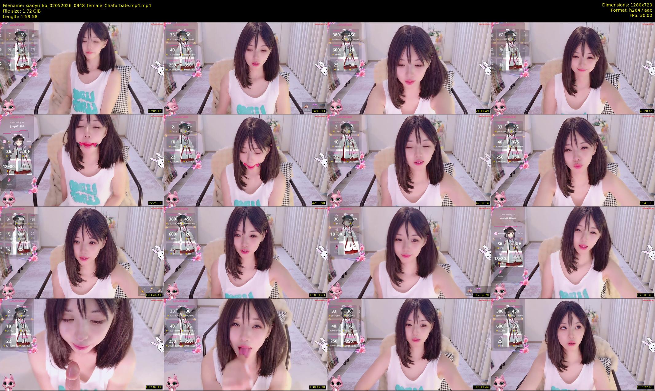 xiaoyu_ko — 120 minute Chaturbate female cam show recording, 720p, May 2, 2026