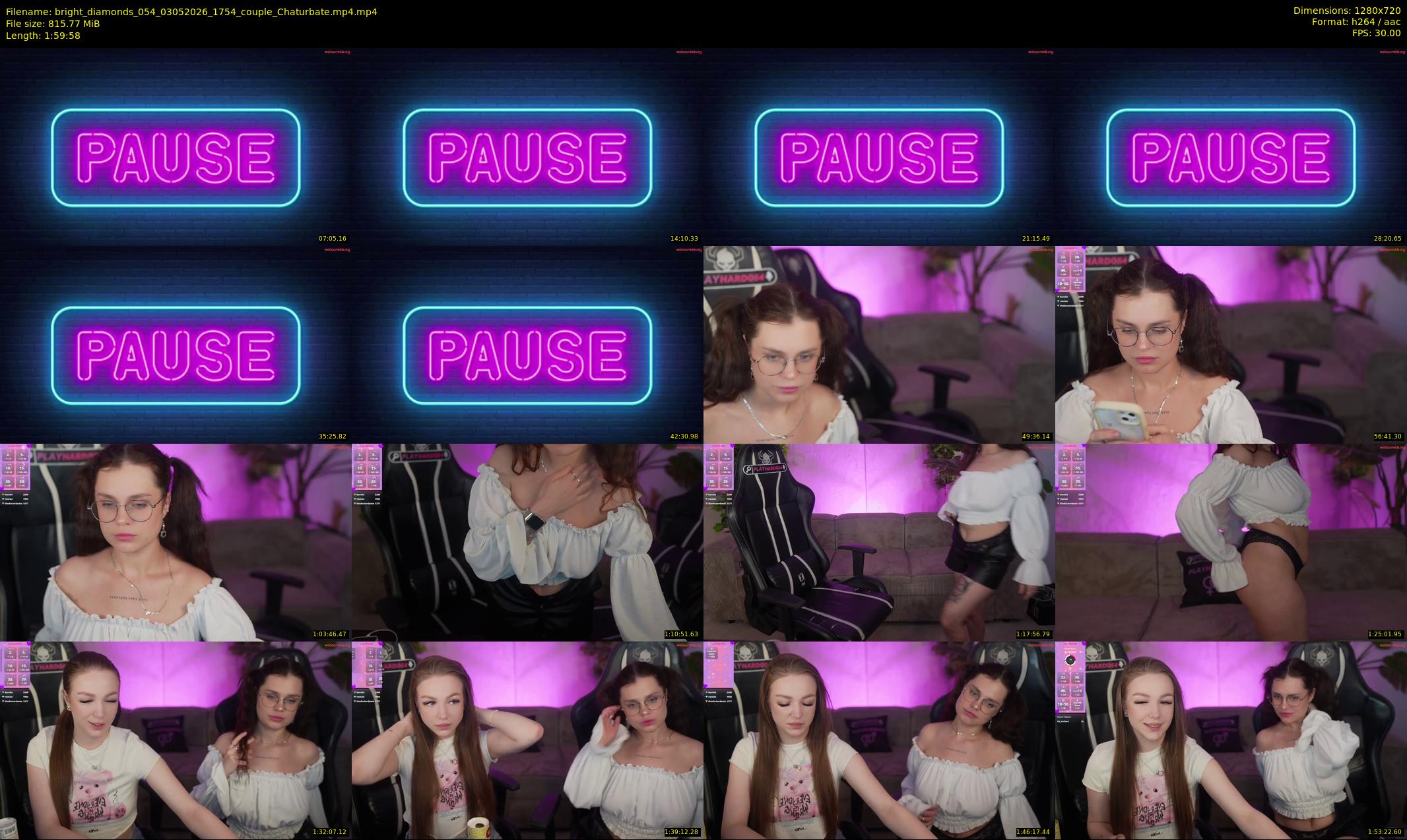 bright_diamonds_054 — 120 minute Chaturbate couple cam show recording, 720p, May 3, 2026