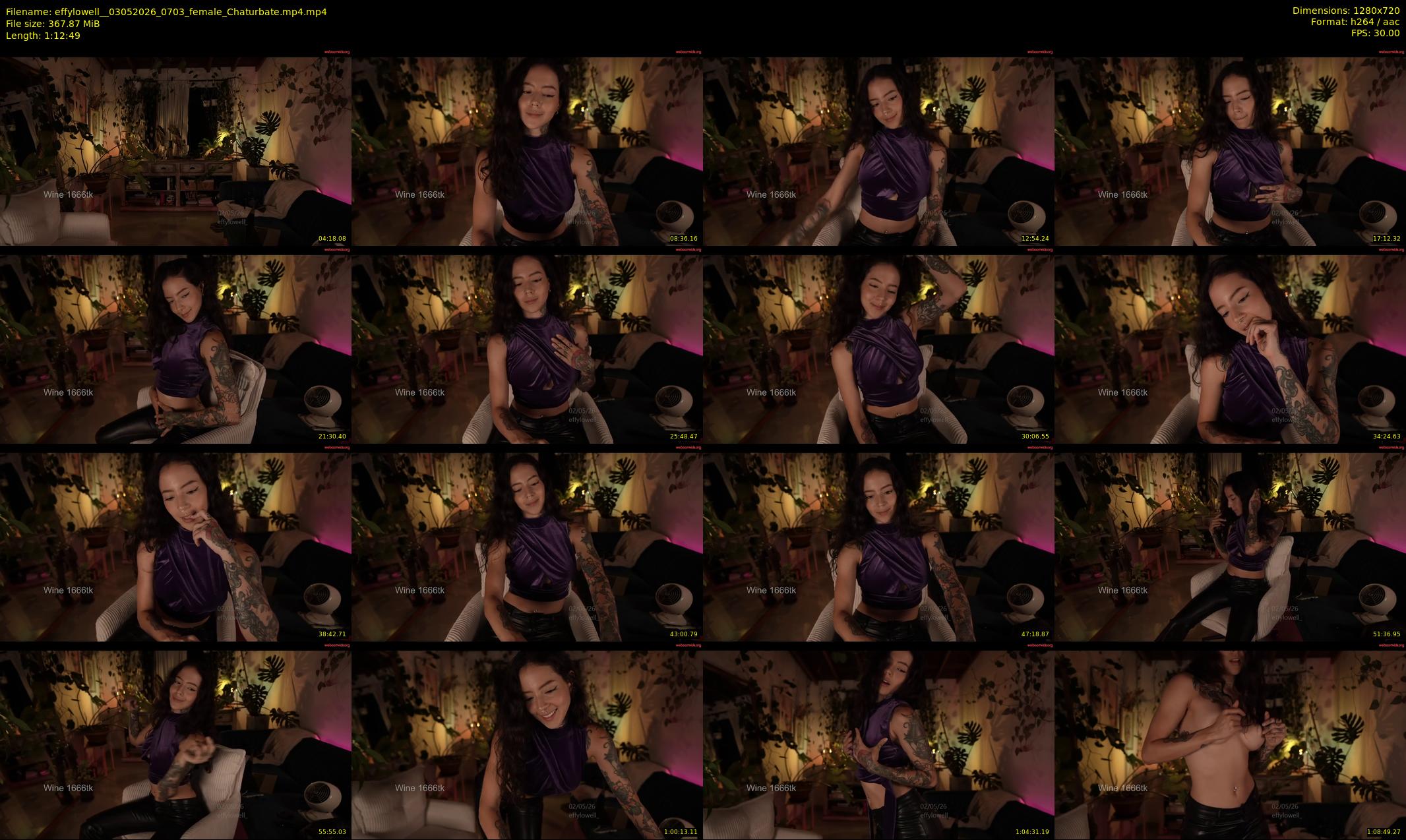 effylowell_ — 73 minute Chaturbate female cam show recording, 720p, May 3, 2026