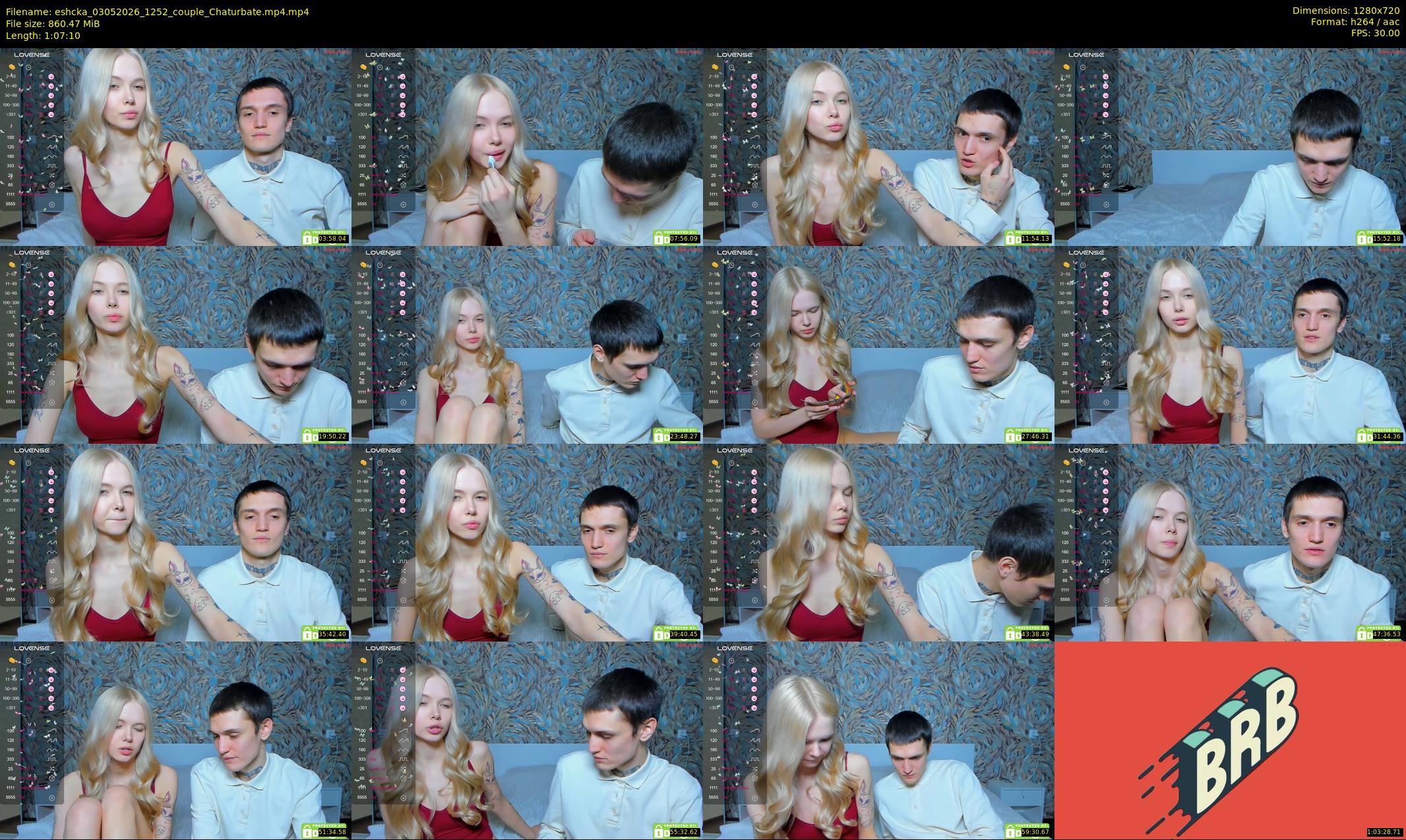 eshcka — 68 minute Chaturbate couple cam show recording, 720p, May 3, 2026