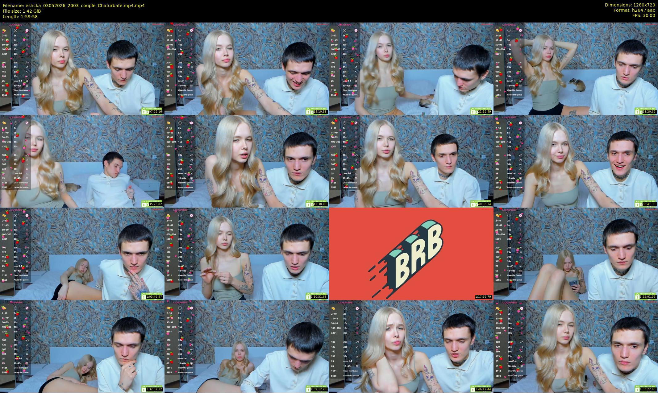 eshcka — 120 minute Chaturbate couple cam show recording, 720p, May 3, 2026