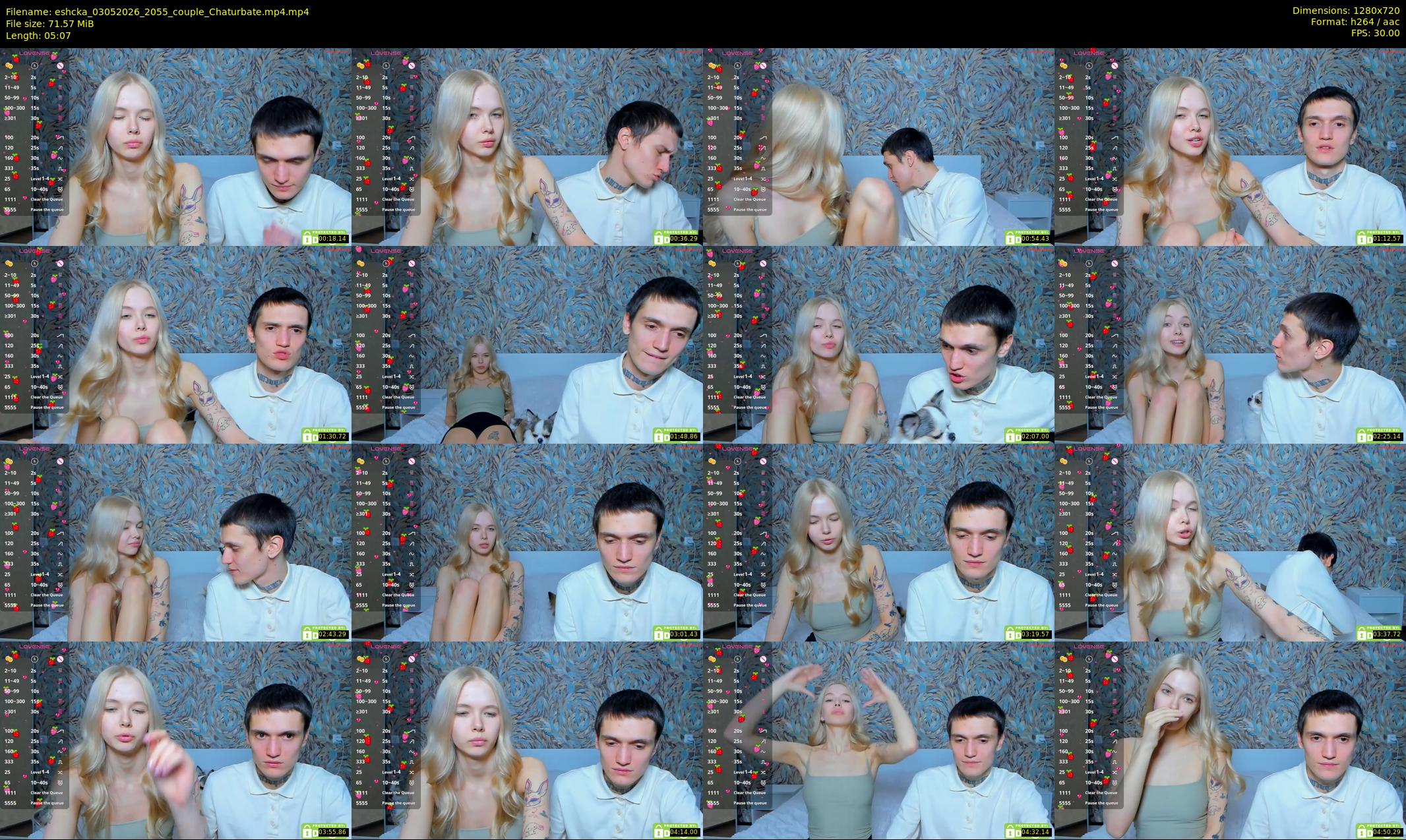 eshcka — 6 minute Chaturbate couple cam show recording, 720p, May 3, 2026