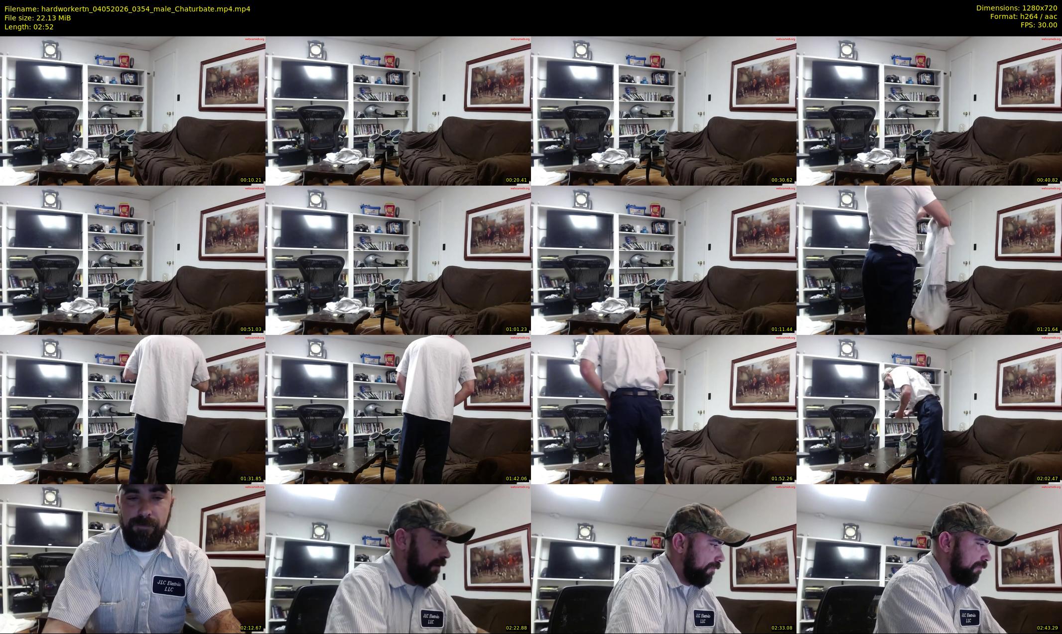 hardworkertn — 3 minute Chaturbate male cam show recording, 720p, May 4, 2026