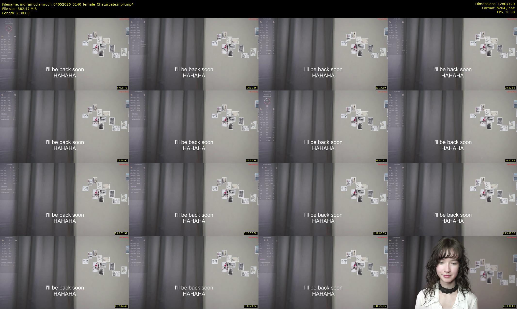 indiramcclamroch — 121 minute Chaturbate female cam show recording, 720p, May 4, 2026