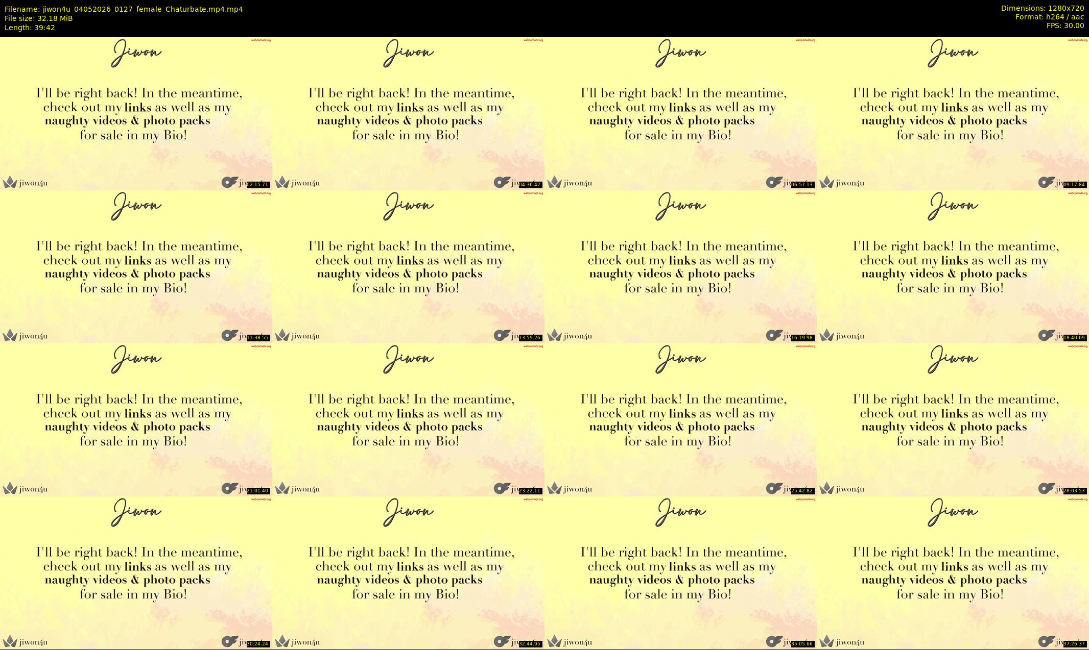 jiwon4u — 40 minute Chaturbate female cam show recording, 720p, May 4, 2026