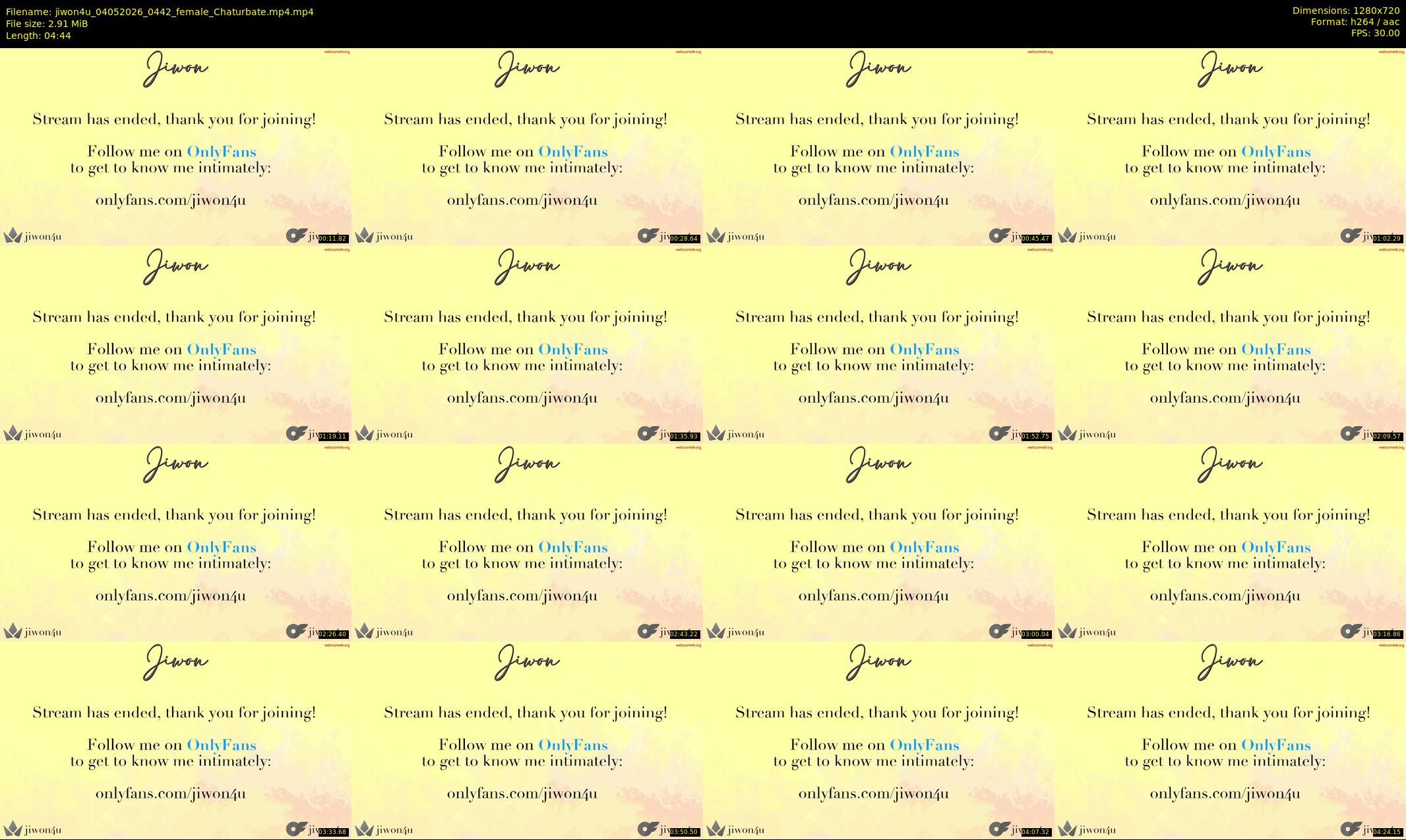 jiwon4u — 5 minute Chaturbate female cam show recording, 720p, May 4, 2026
