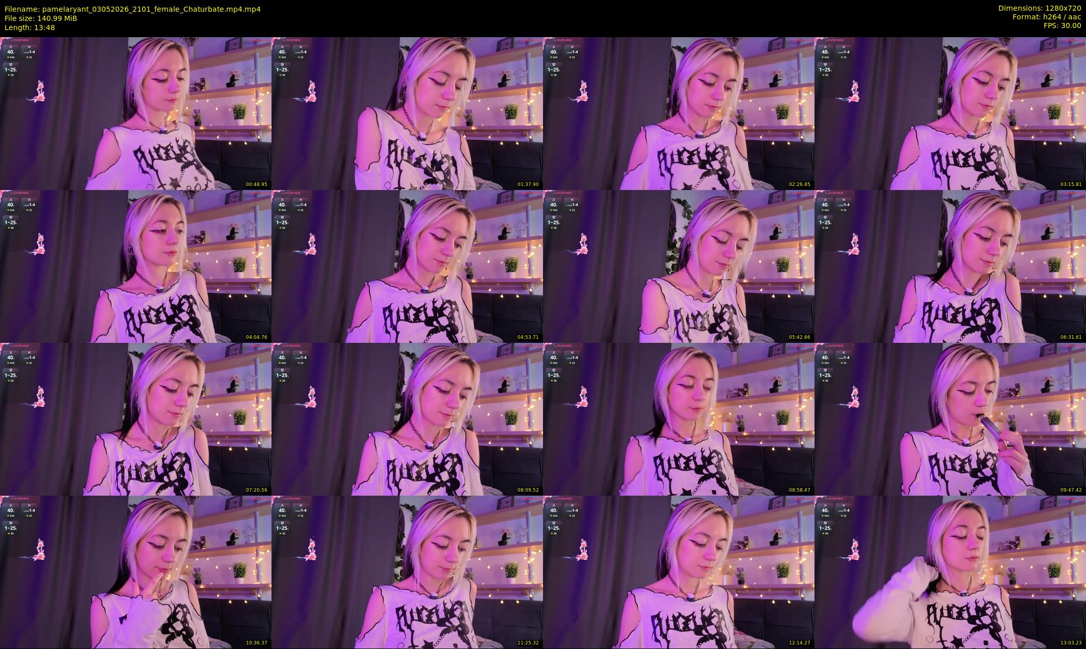 pamelaryant — 14 minute Chaturbate female cam show recording, 720p, May 3, 2026