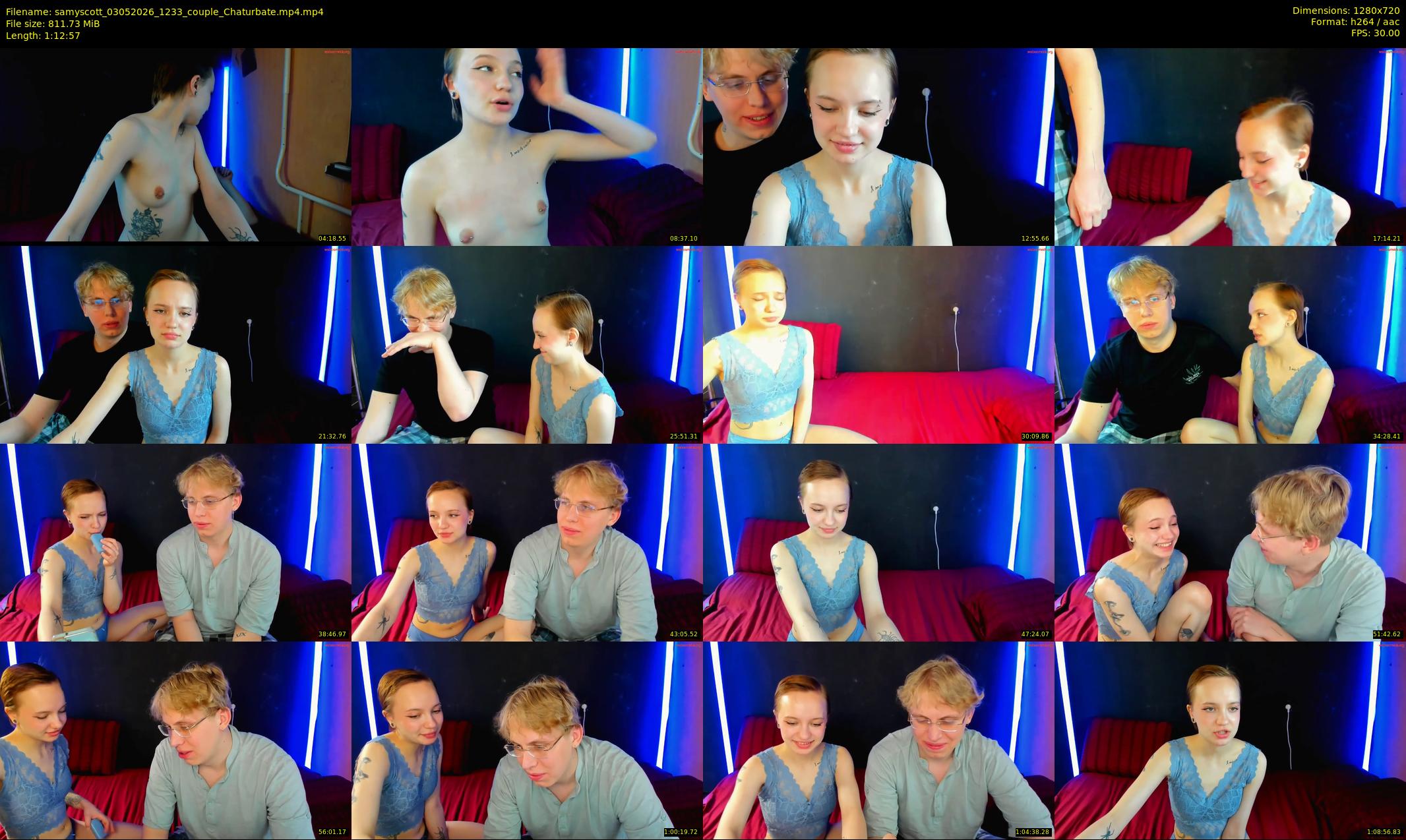 samyscott — 73 minute Chaturbate couple cam show recording, 720p, May 3, 2026