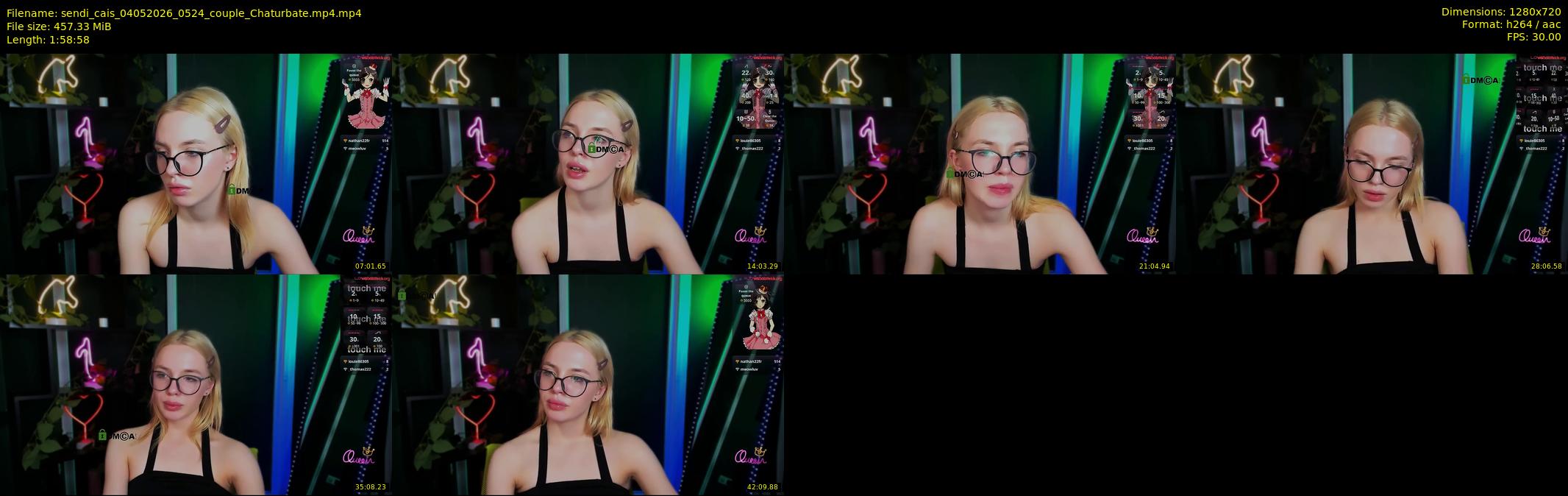 sendi_cais — 119 minute Chaturbate female cam show recording, 720p, May 4, 2026