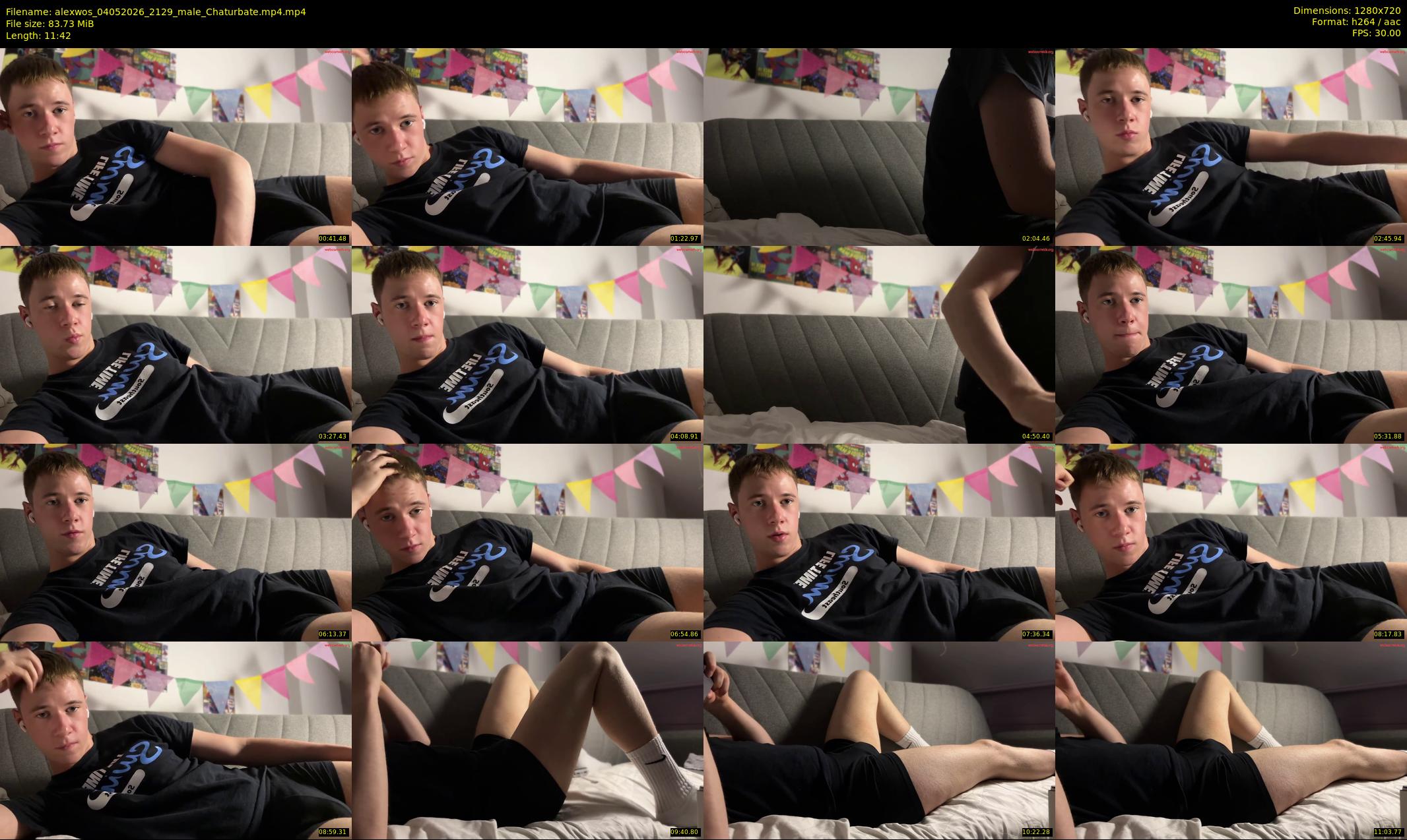 alexwos — 12 minute Chaturbate male cam show recording, 720p, May 4, 2026