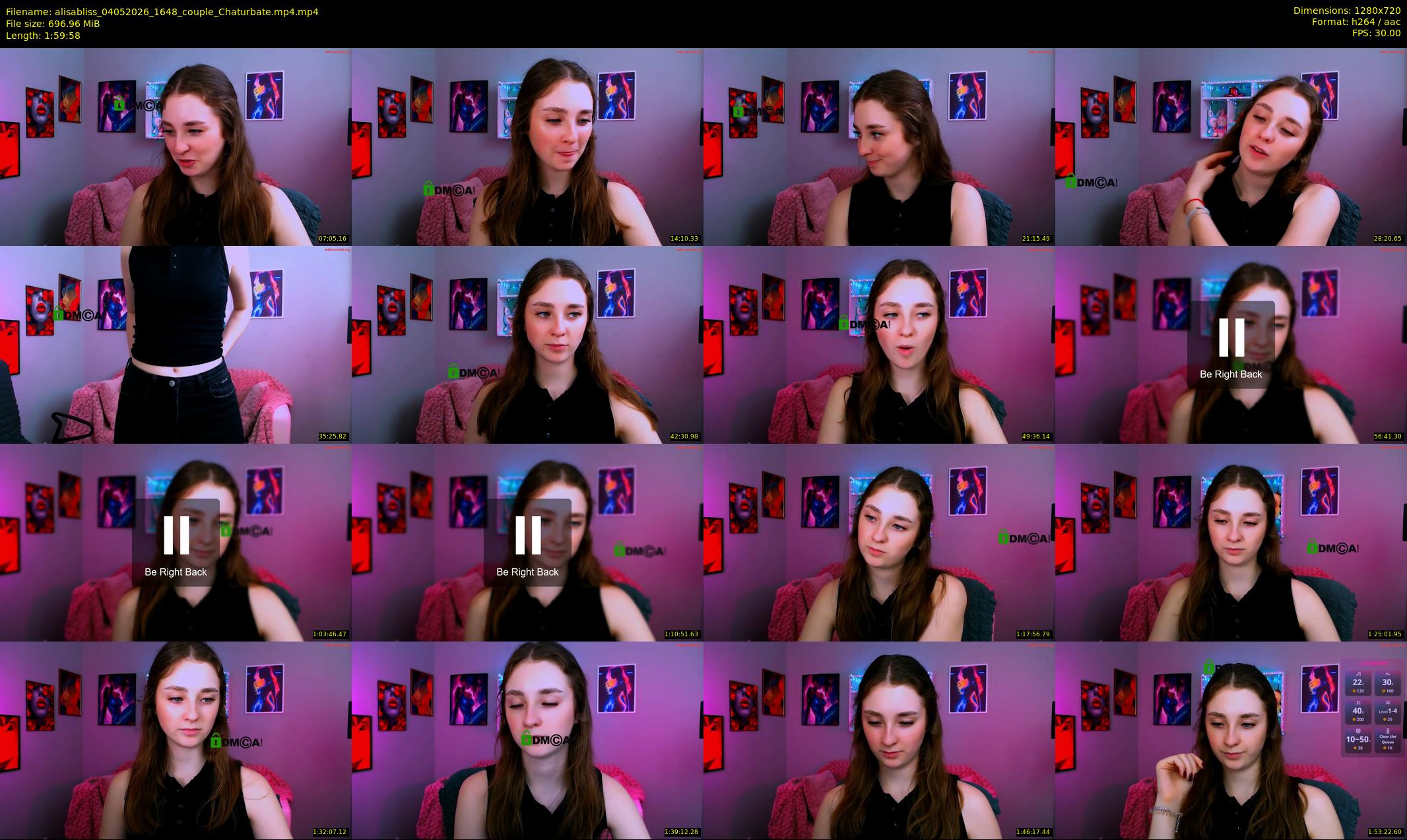 alisabliss — 120 minute Chaturbate female cam show recording, 720p, May 4, 2026