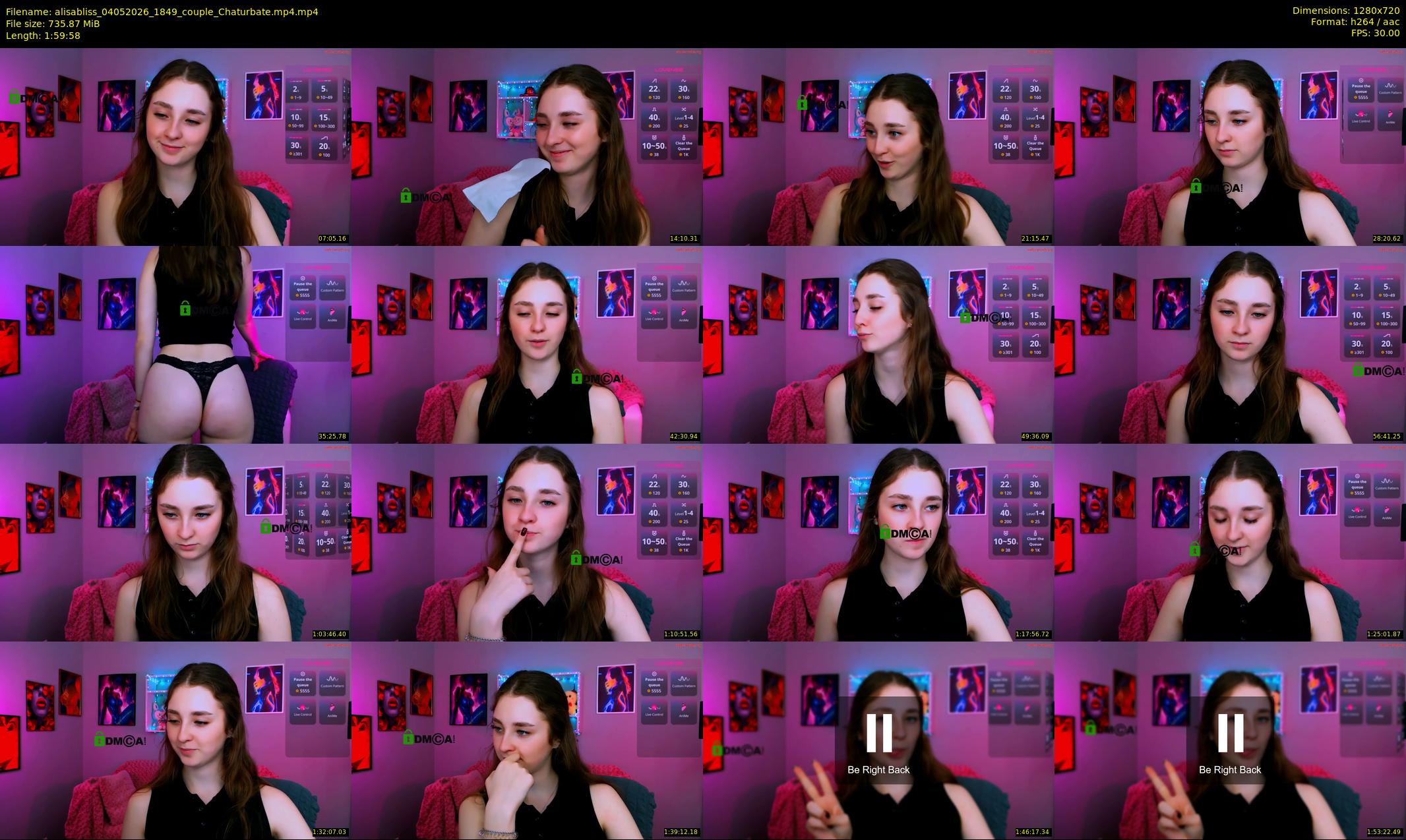 alisabliss — 120 minute Chaturbate female cam show recording, 720p, May 4, 2026