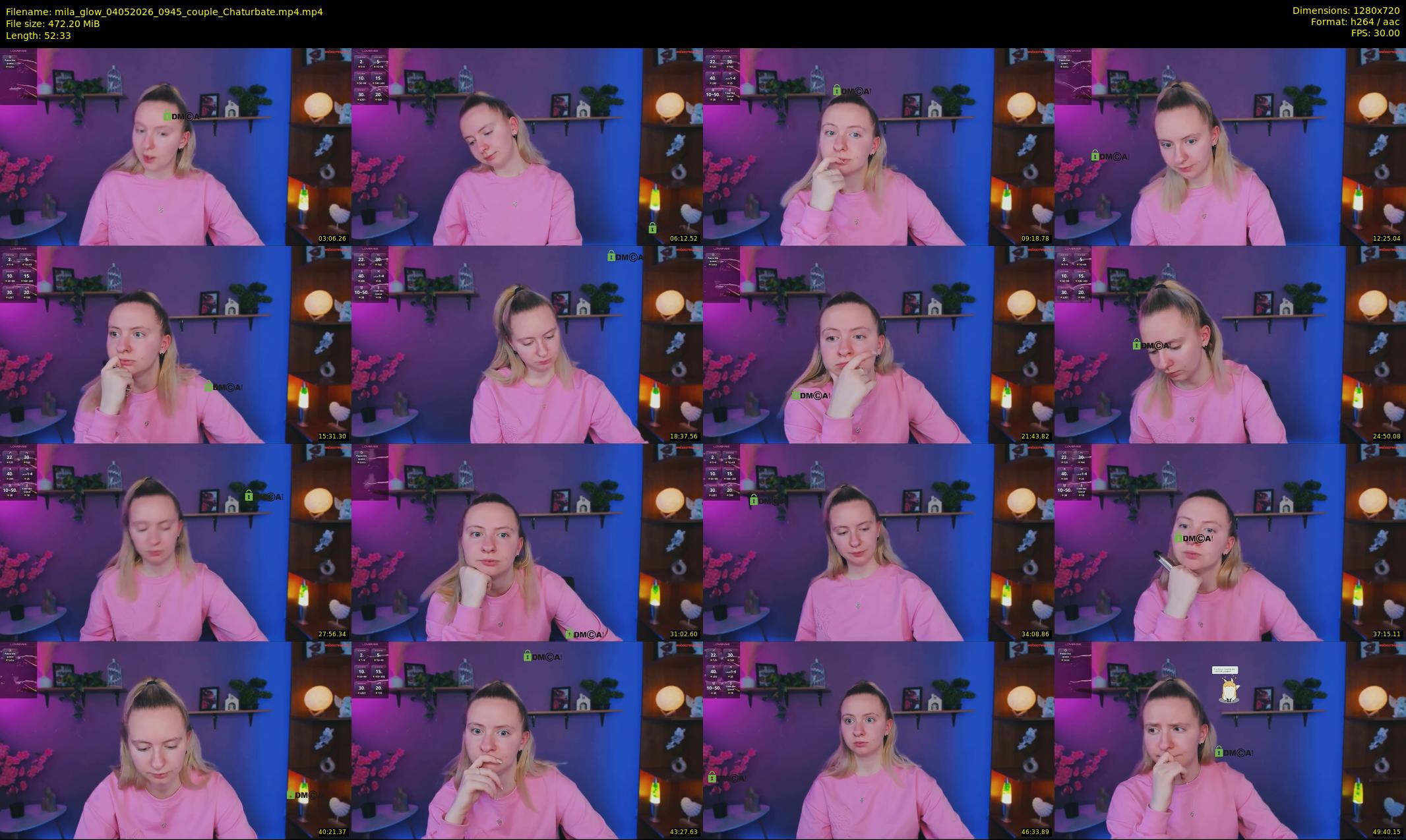 mila_glow — 53 minute Chaturbate female cam show recording, 720p, May 4, 2026