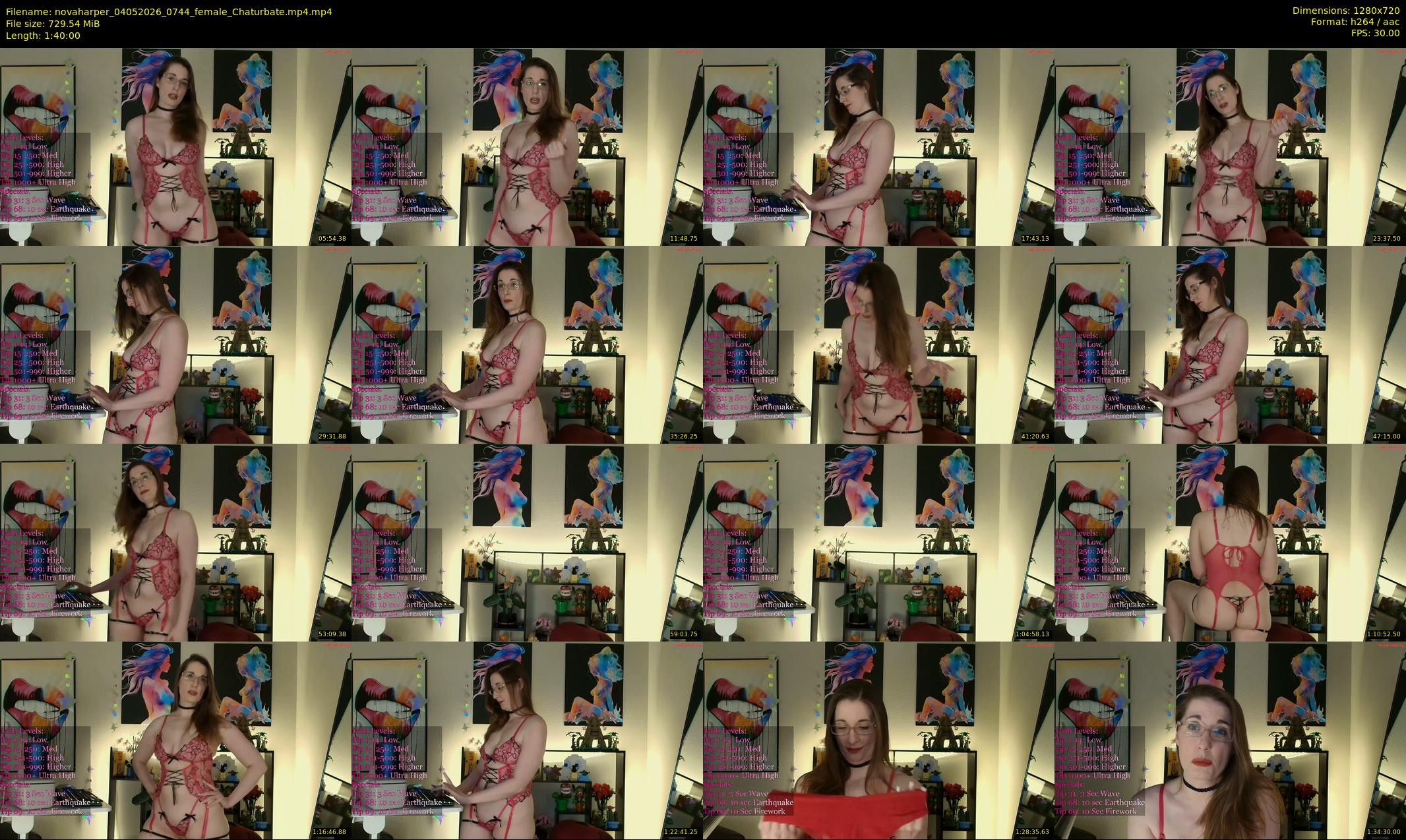 novaharper — 100 minute Chaturbate female cam show recording, 720p, May 4, 2026
