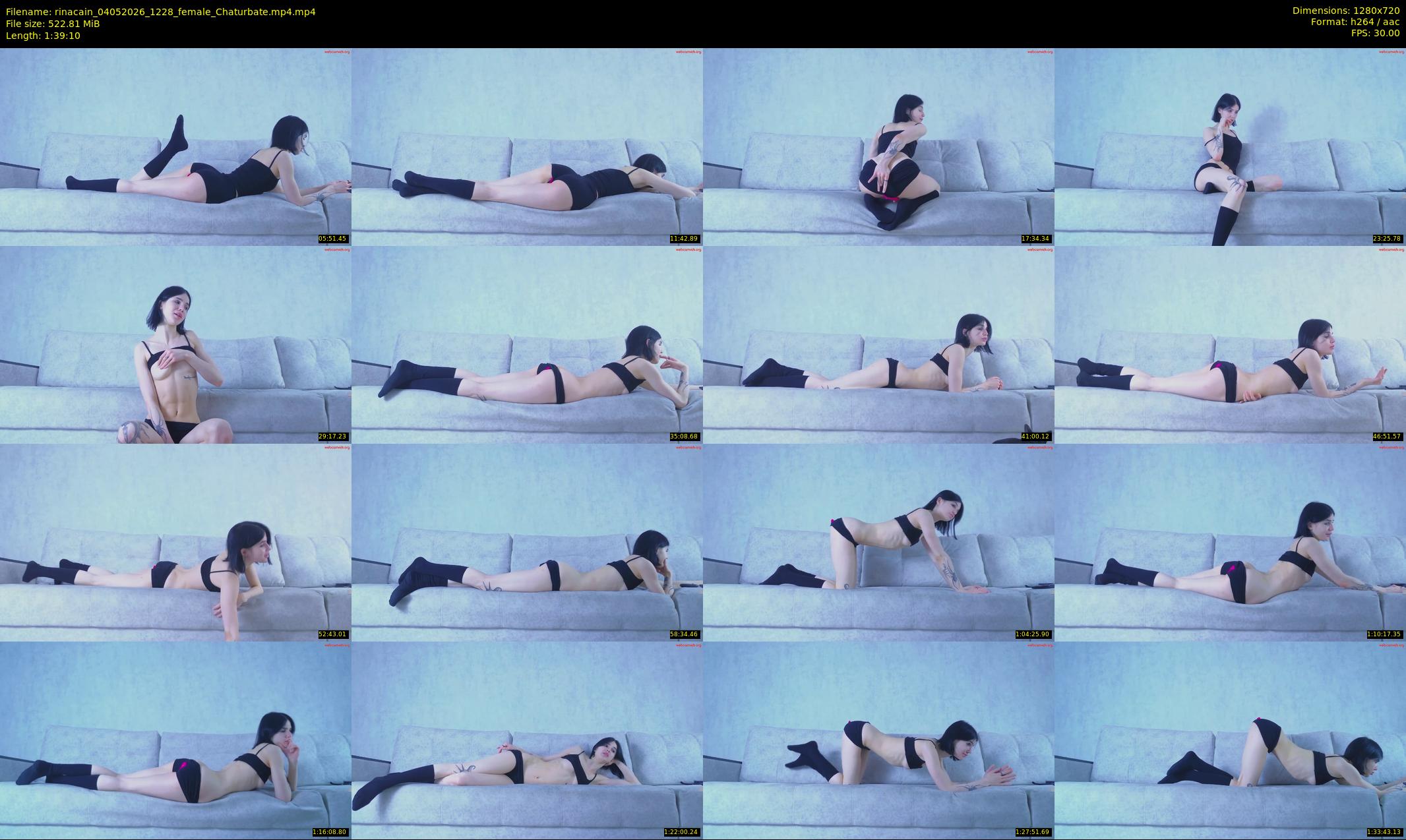 rinacain — 100 minute Chaturbate female cam show recording, 720p, May 4, 2026